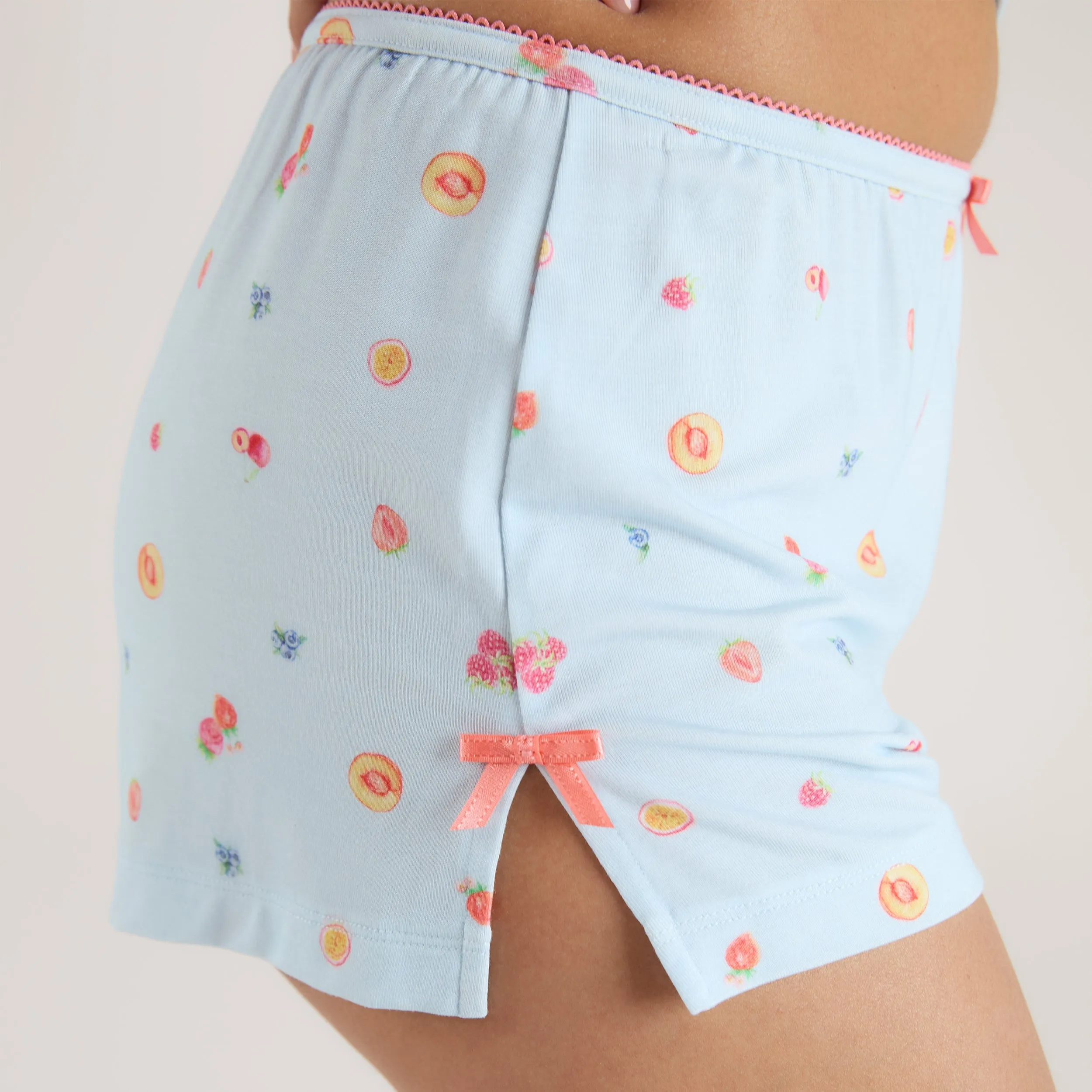 Modal Pyjama Shorts - Blue Fruits sold by Lounge Underwear product image thumbnail 3