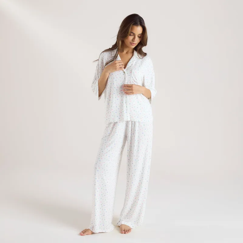 Modal Pyjama Bottoms - White Floral sold by Lounge Underwear