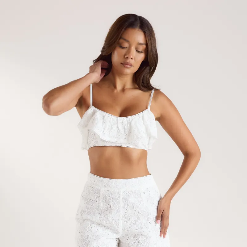 Lace Bralette - White sold by Lounge Underwear