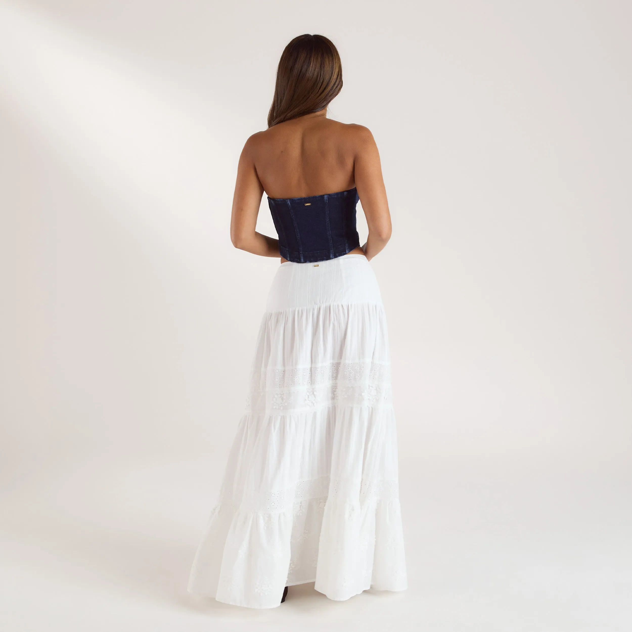 Tiered Maxi Skirt - White sold by Lounge Underwear product image thumbnail 2