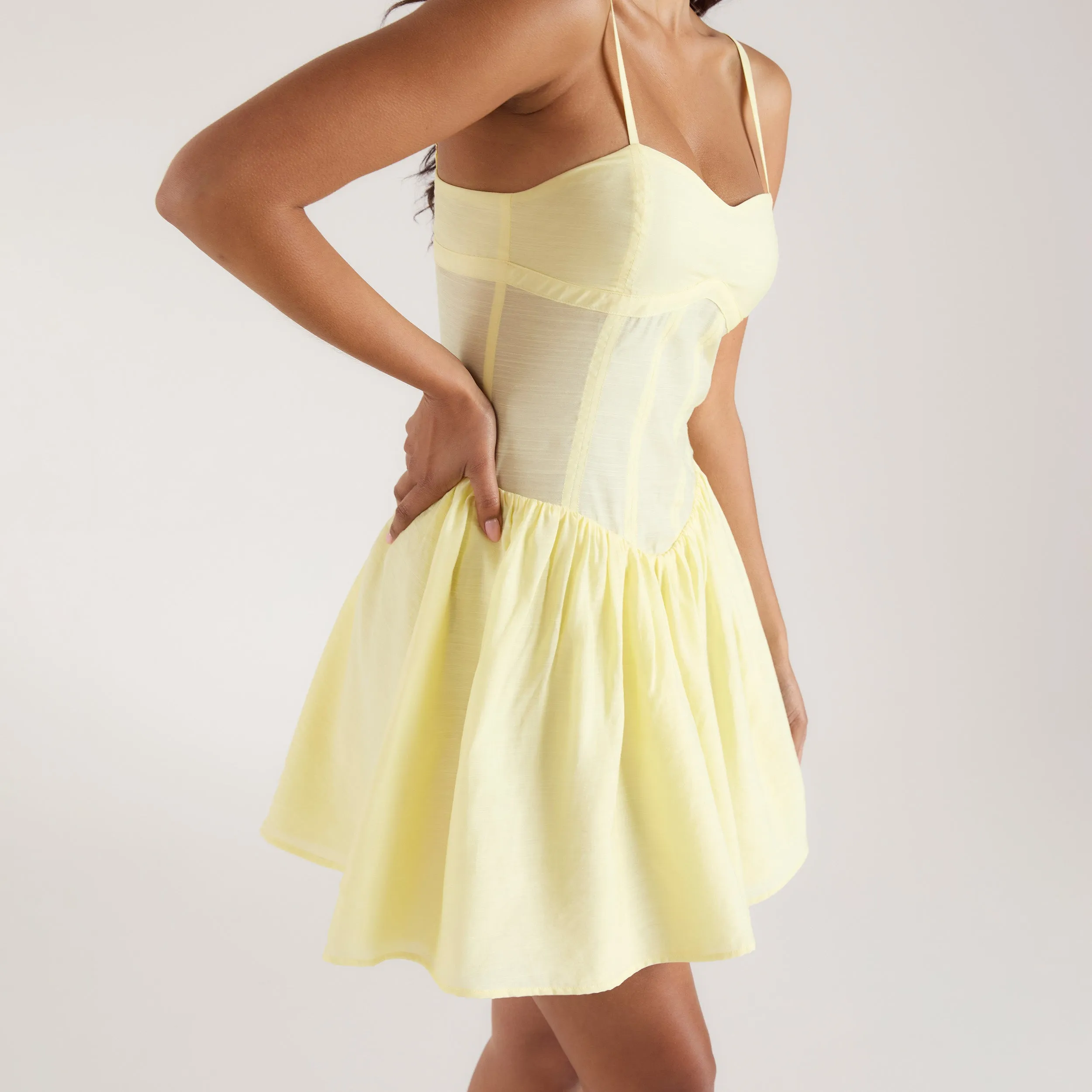 Seam Detail Mini Dress - Buttermilk sold by Lounge Underwear product image thumbnail 4