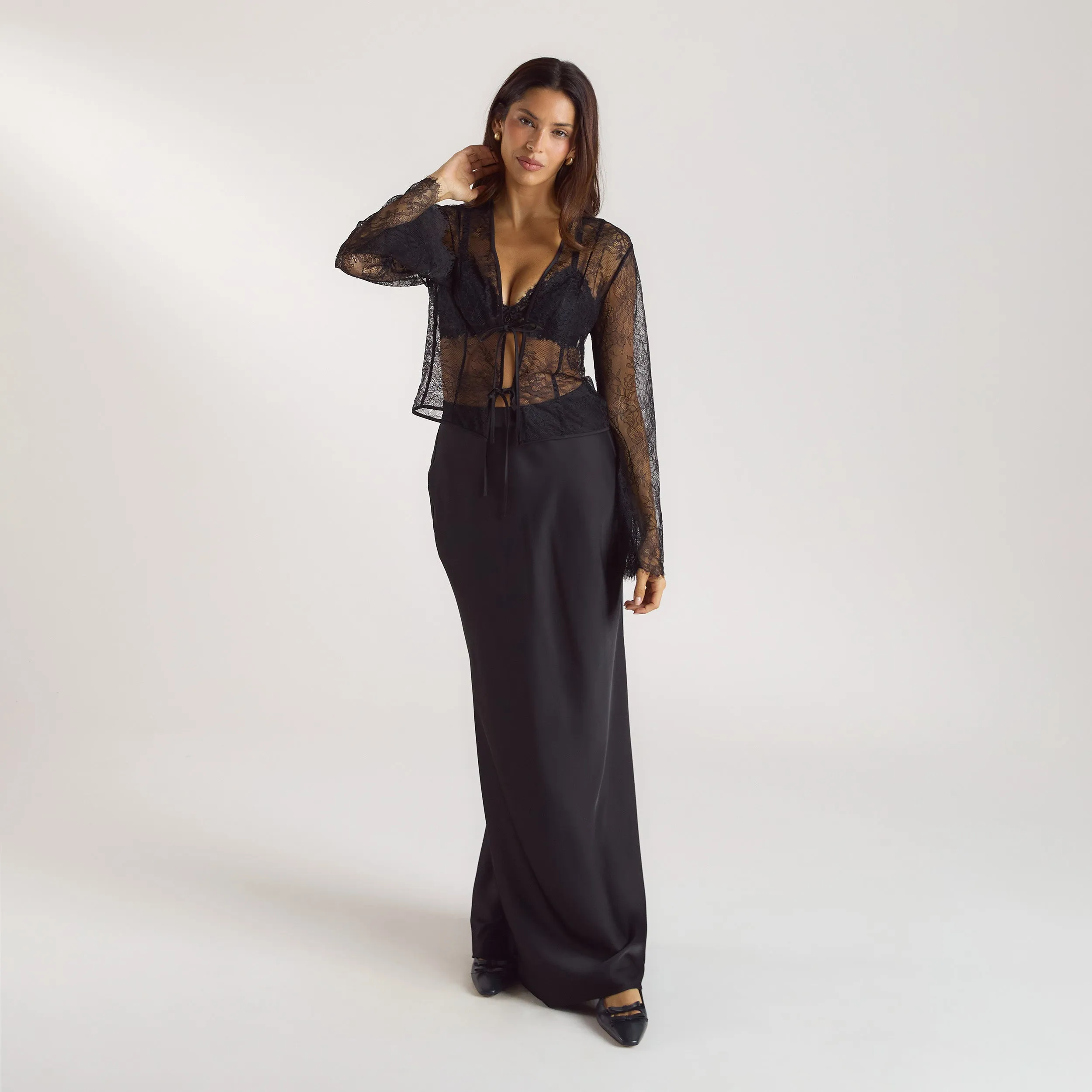 Mimi Lace Tie Top - Black sold by Lounge Underwear product image thumbnail 3