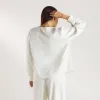 Mimi Long-Sleeved Satin Tie Shirt - Cream sold by Lounge Underwear