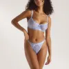 Two-Tone Blossom Balcony Bra - Cornflower Blue sold by Lounge Underwear