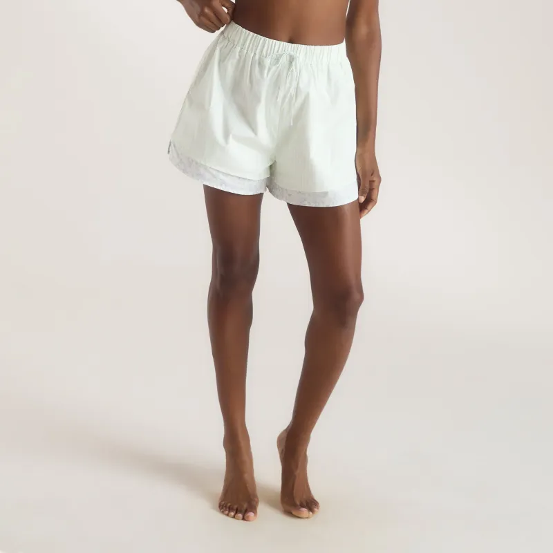 Bloom & Stripe Pyjama Shorts - Sage made by Lounge Underwear