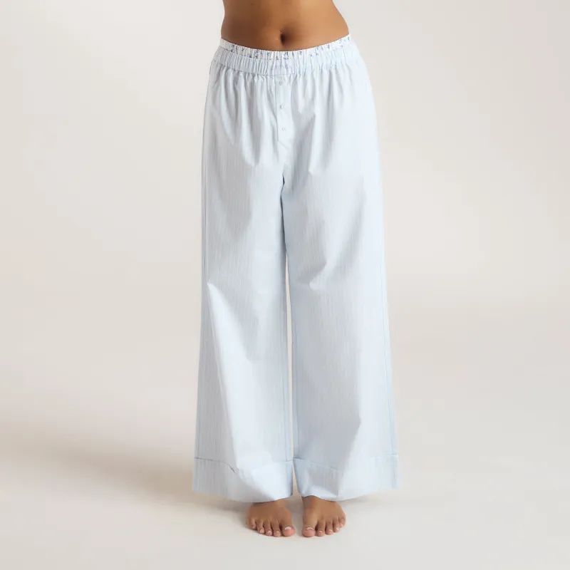 Bloom & Stripe Pyjama Bottoms - Blue sold by Lounge Underwear