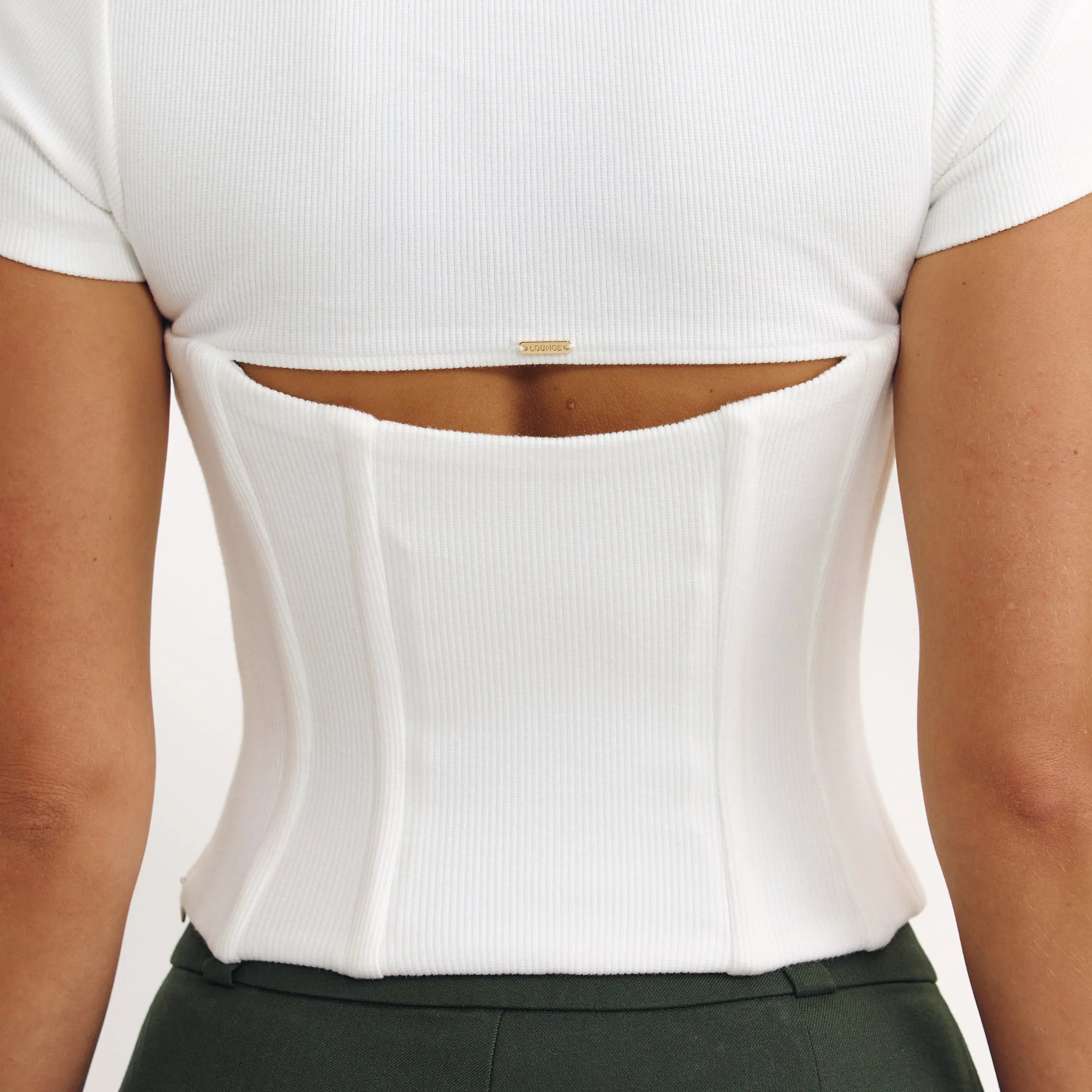 Corset T-Shirt - Off White sold by Lounge Underwear product image thumbnail 5