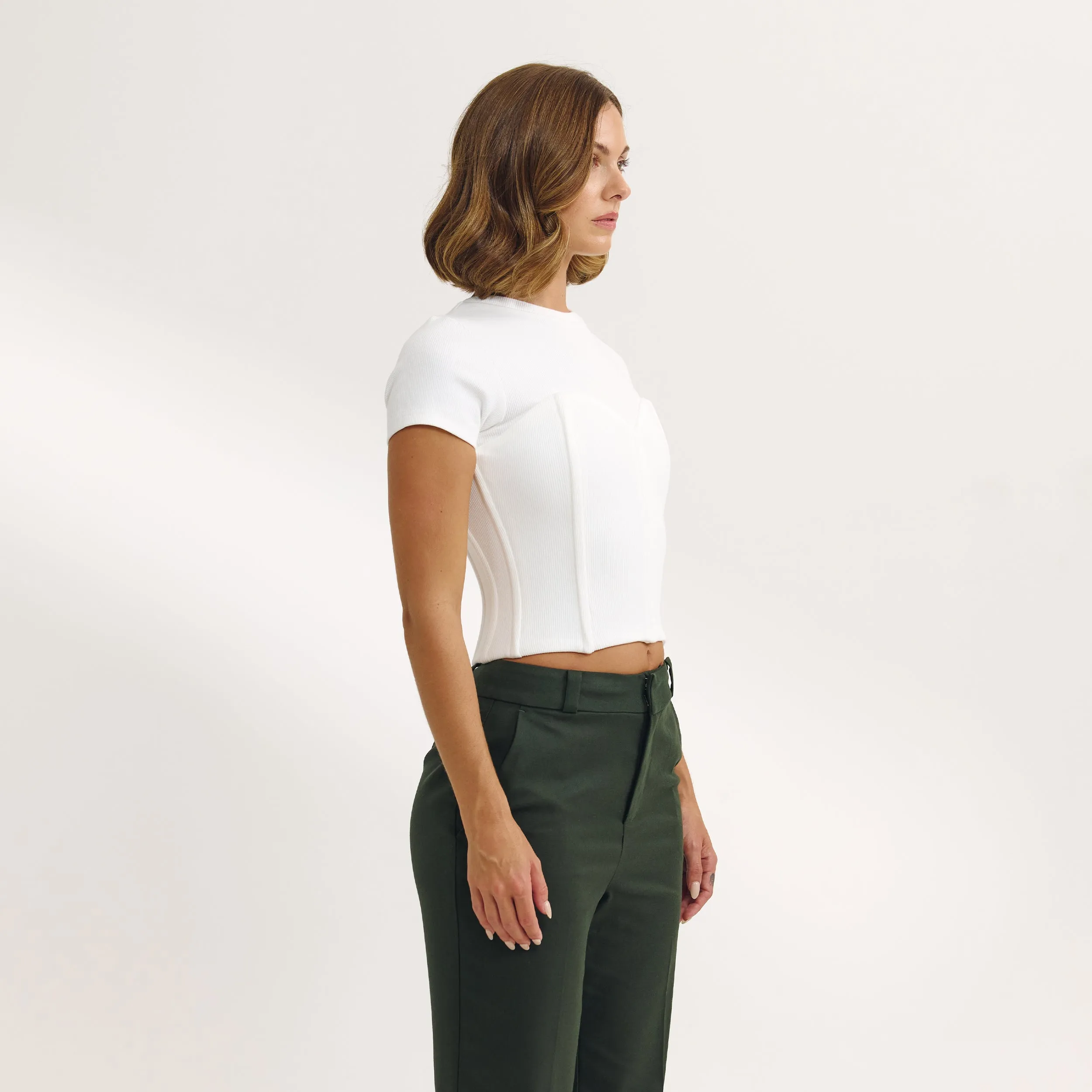 Corset T-Shirt - Off White sold by Lounge Underwear product image thumbnail 2