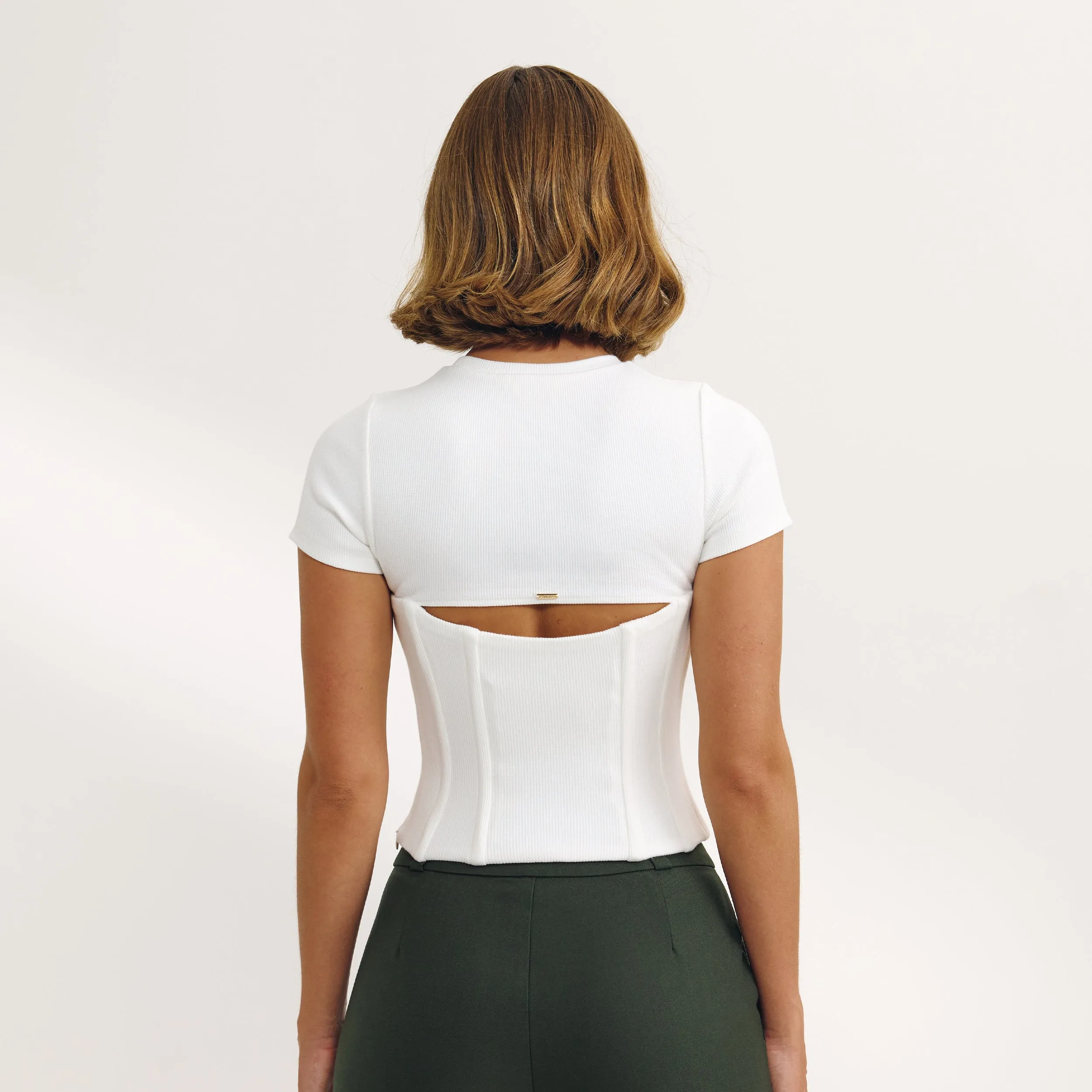 Corset T-Shirt - Off White sold by Lounge Underwear product image thumbnail 4