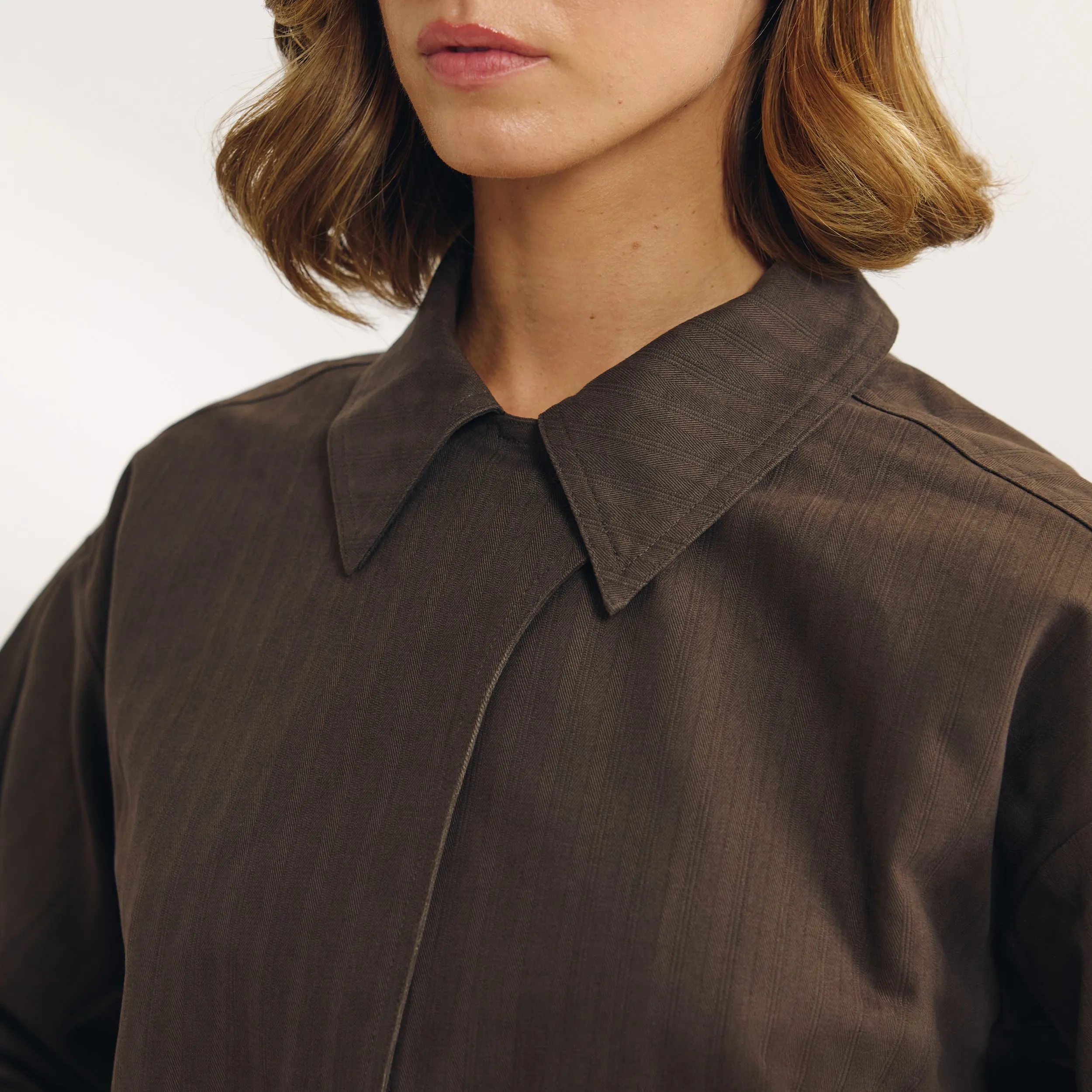 Button Detail Jacket - Dark Brown sold by Lounge Underwear product image thumbnail 3