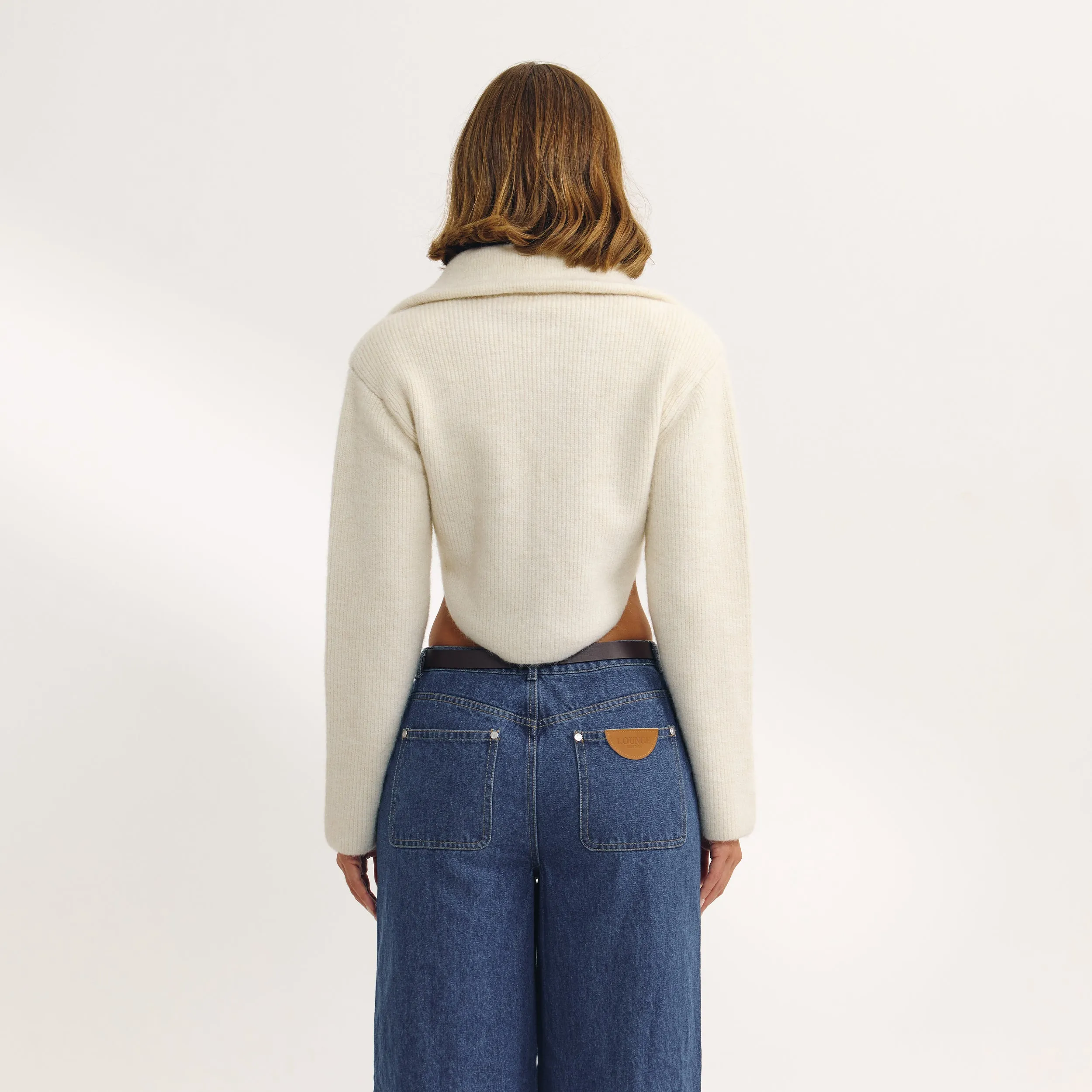 Structured Knitted Jacket - Cream sold by Lounge Underwear product image thumbnail 5