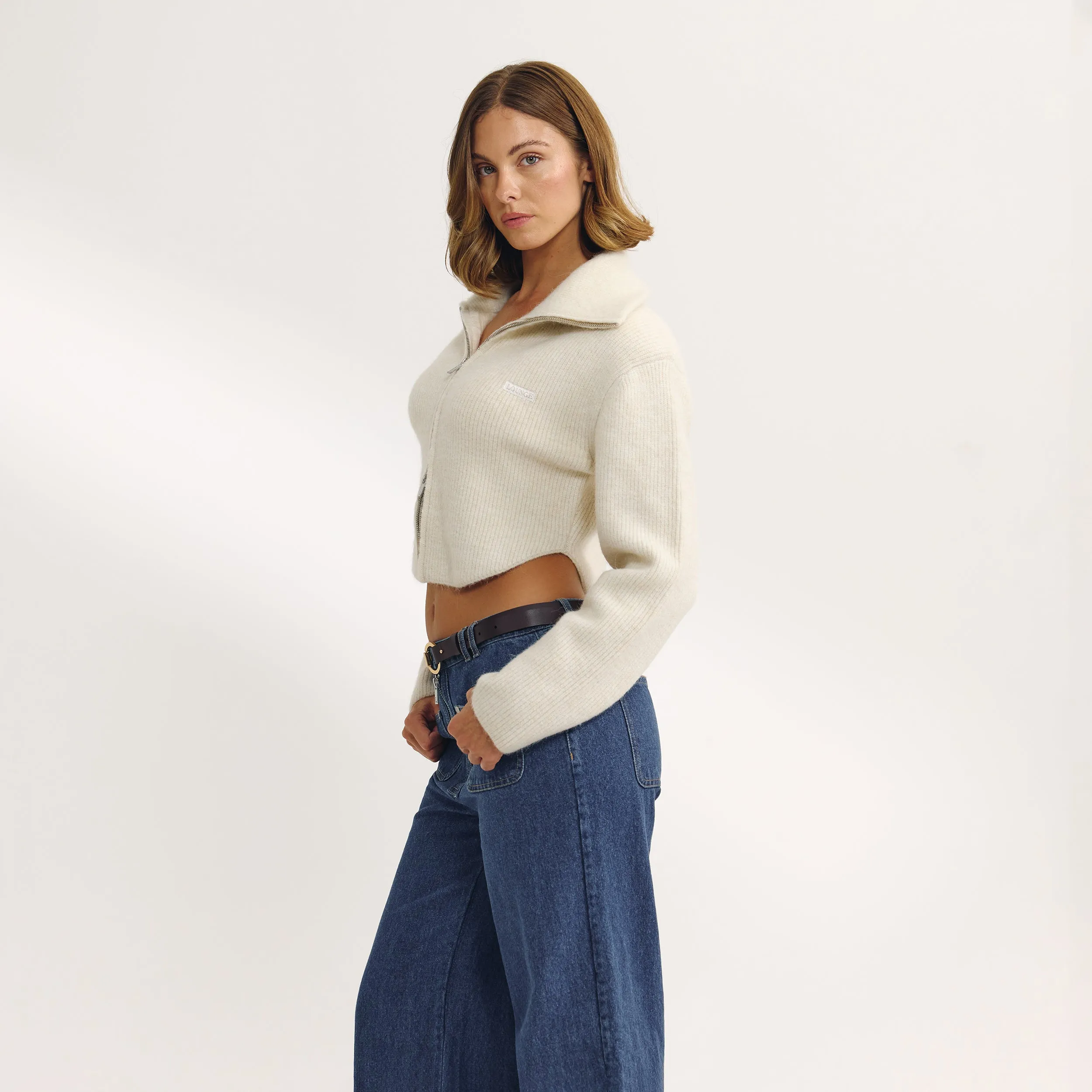 Structured Knitted Jacket - Cream sold by Lounge Underwear product image thumbnail 4