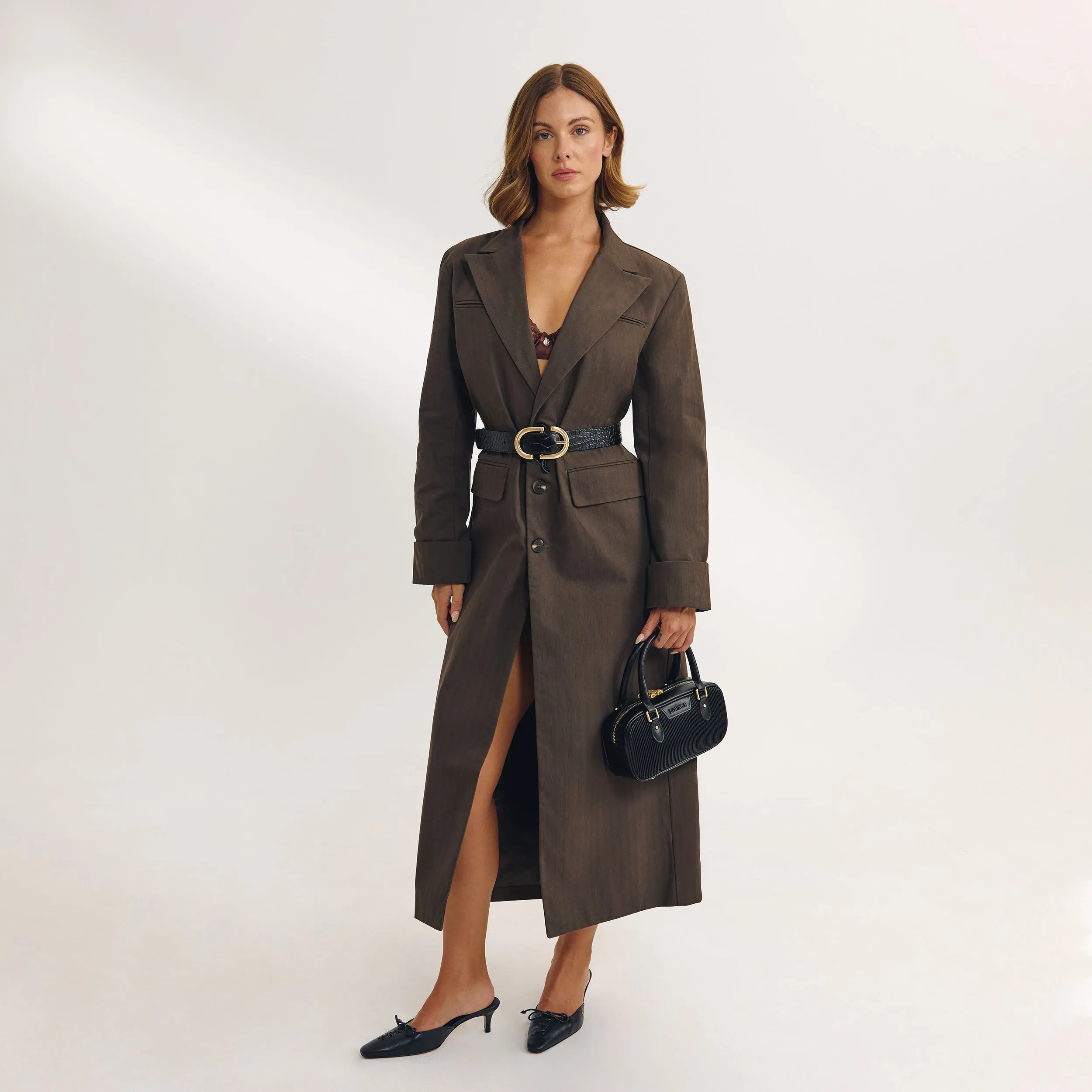 Oversized Longline Blazer - Dark Brown sold by Lounge Underwear product image thumbnail 2