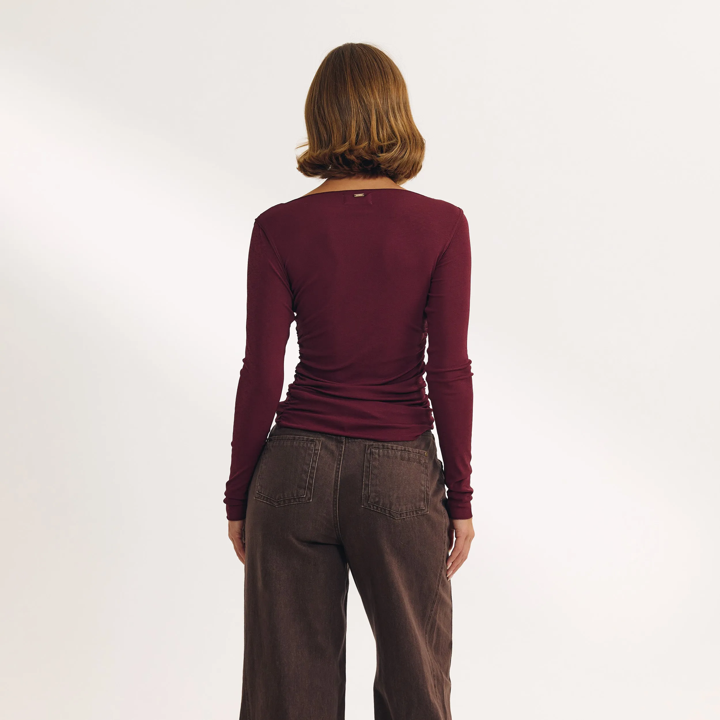 Slash Neck Top - Cherry Lacquer sold by Lounge Underwear product image thumbnail 4