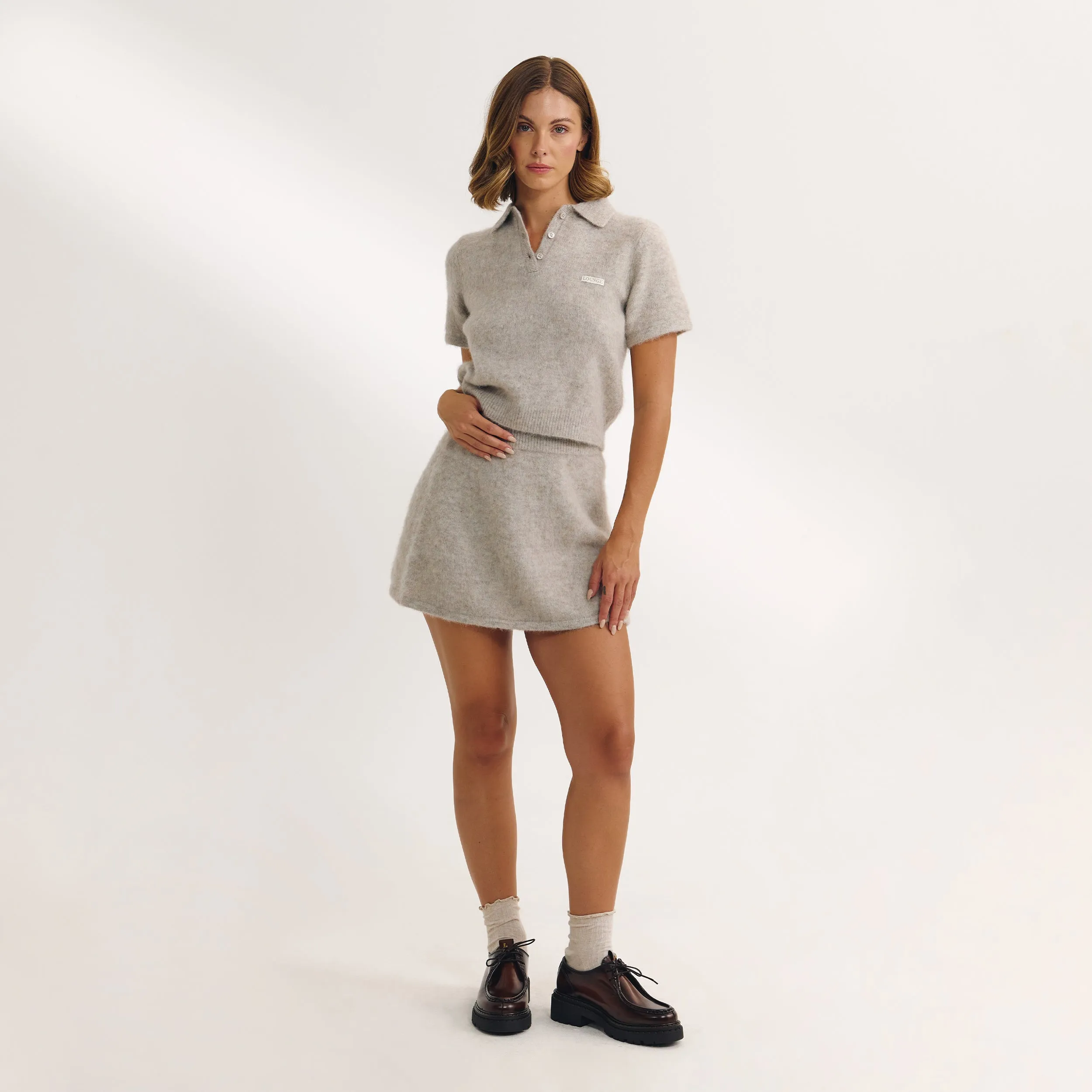 Knitted Mini Skirt - Mink sold by Lounge Underwear