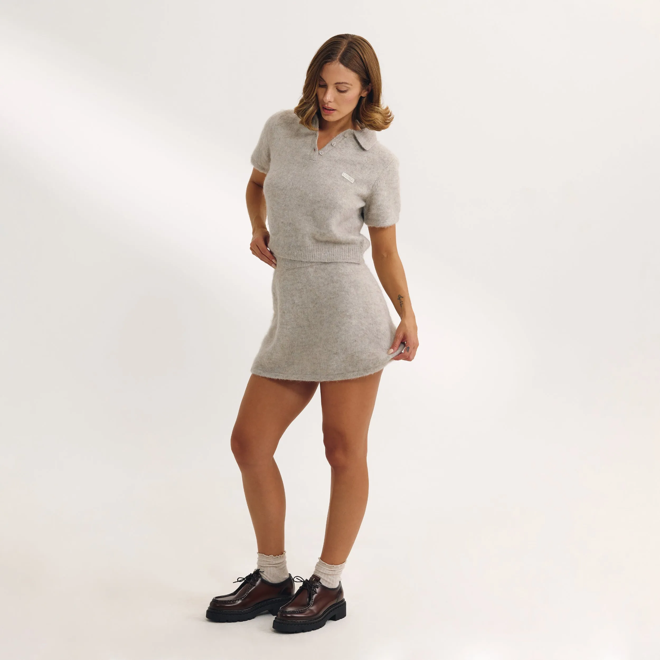Knitted Mini Skirt - Mink sold by Lounge Underwear product image thumbnail 3