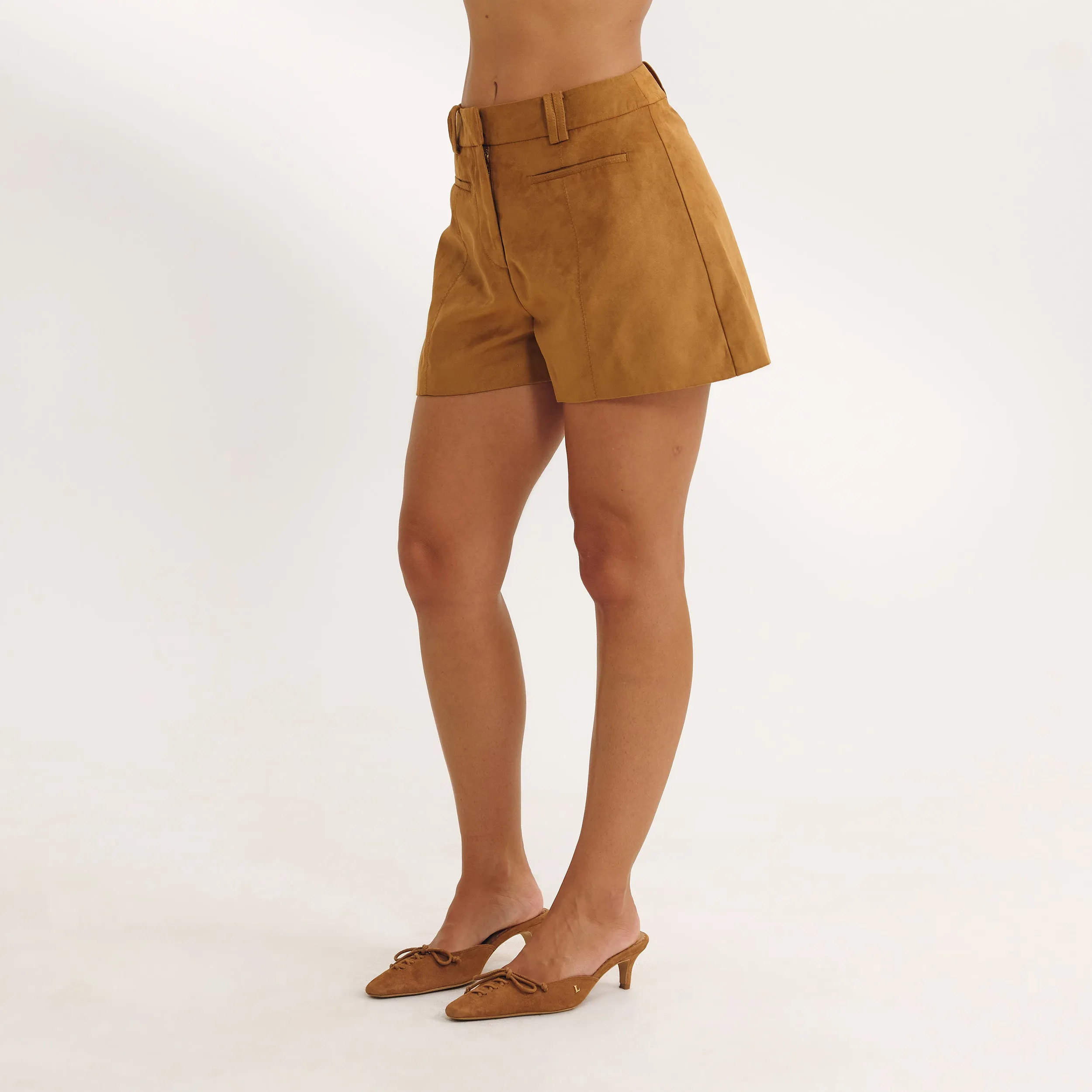 Suedette Shorts - Tan sold by Lounge Underwear product image thumbnail 4