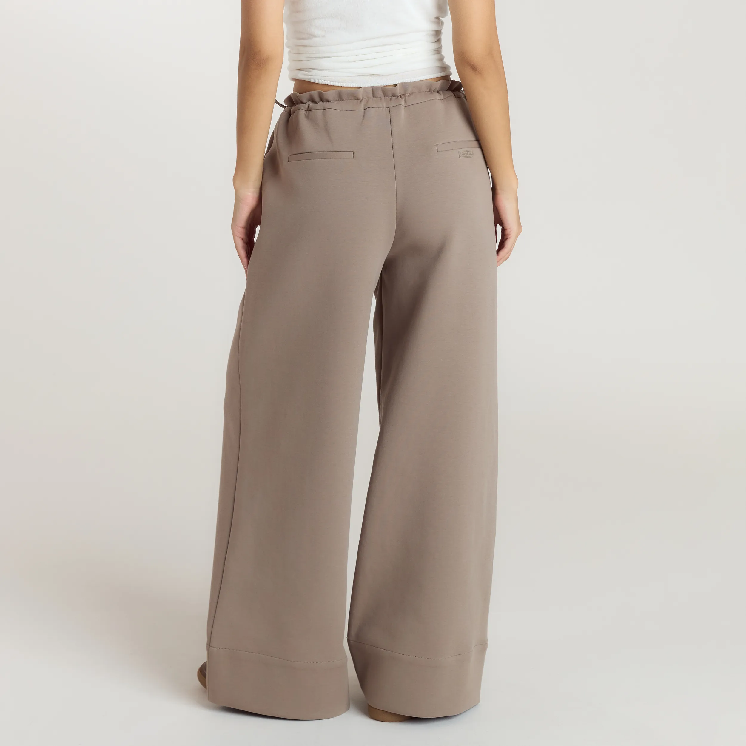 Neoprene Wide-Leg Joggers - Taupe sold by Lounge Underwear product image thumbnail 2