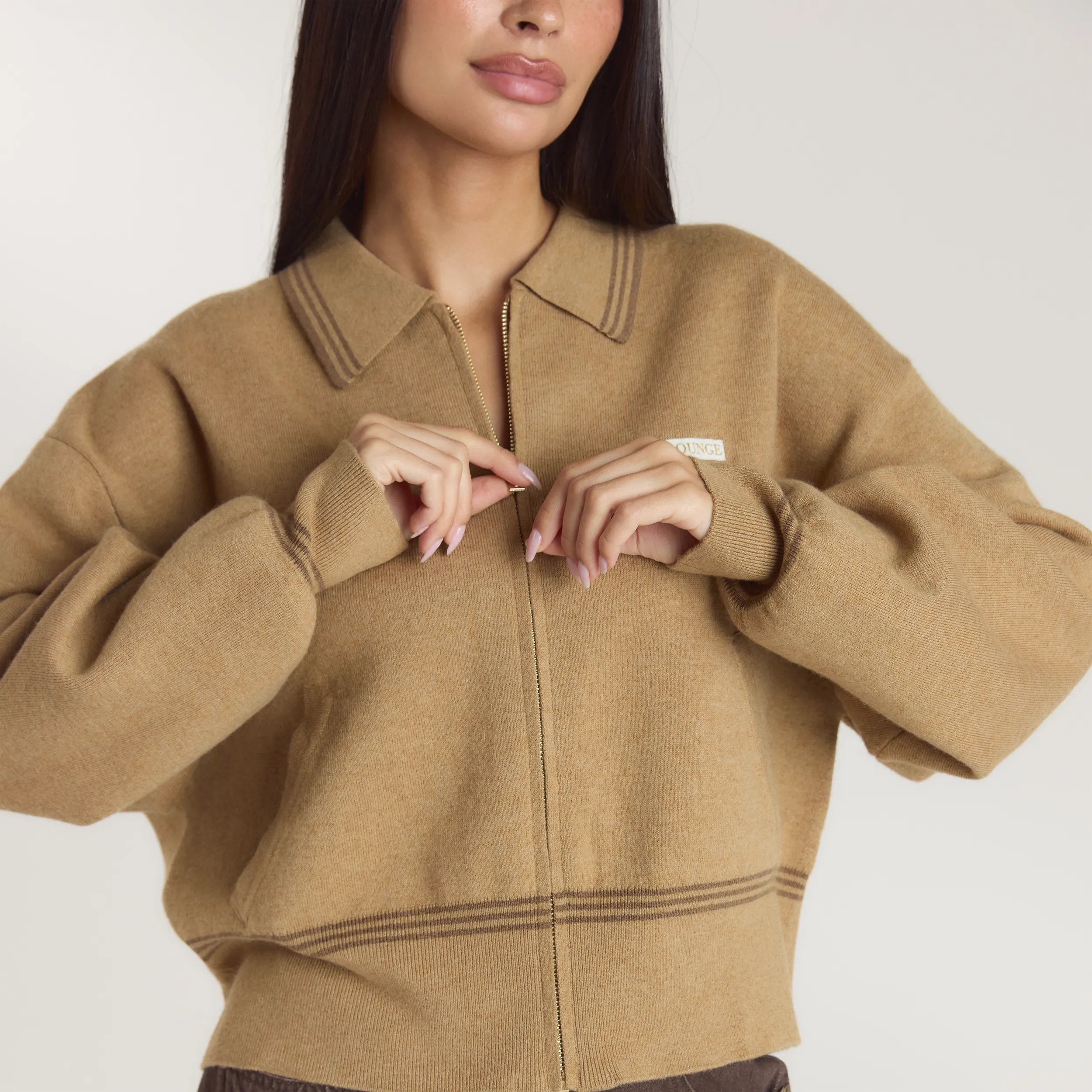 Knitted Jacket - Tan sold by Lounge Underwear product image thumbnail 4