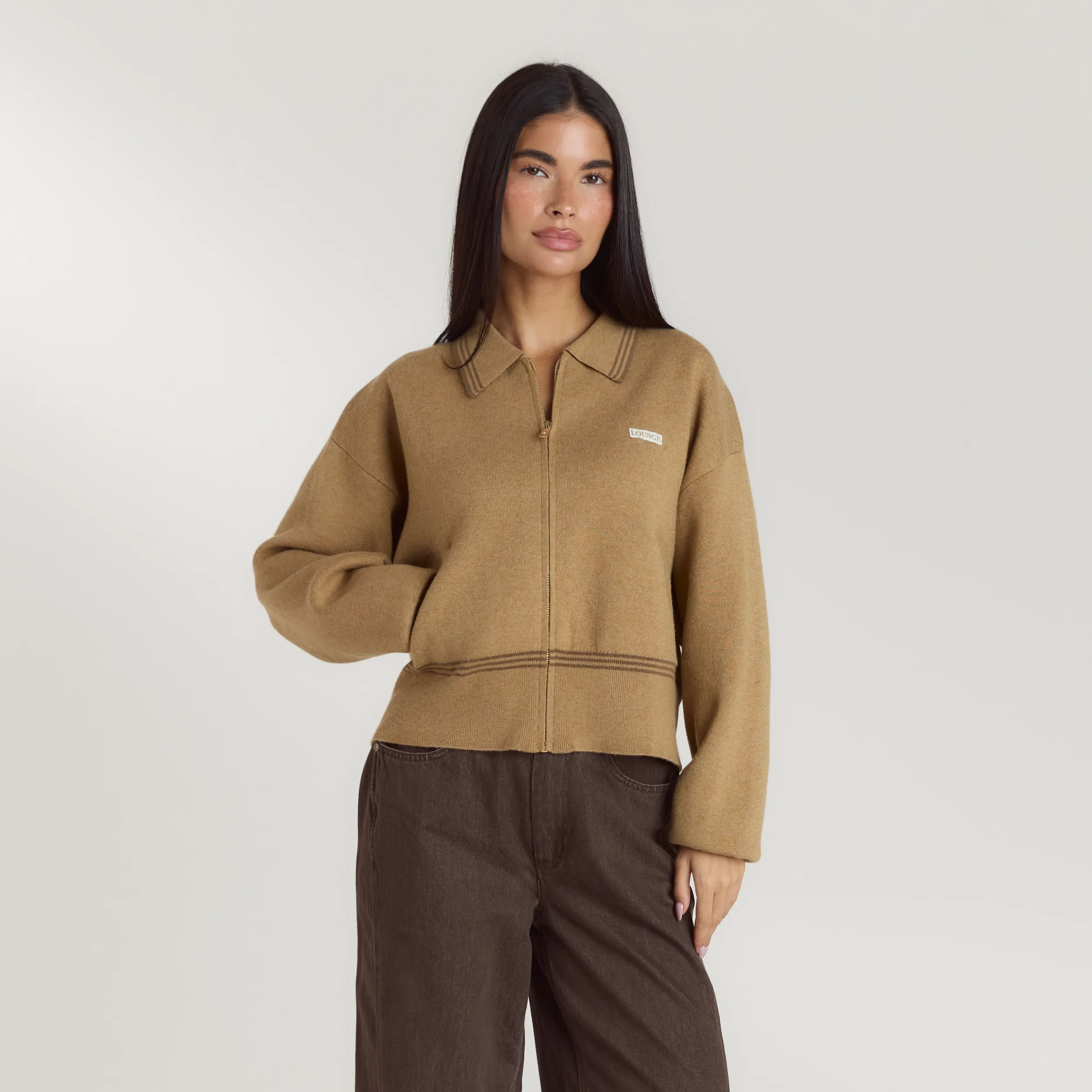 Knitted Jacket - Tan sold by Lounge Underwear product image thumbnail 3