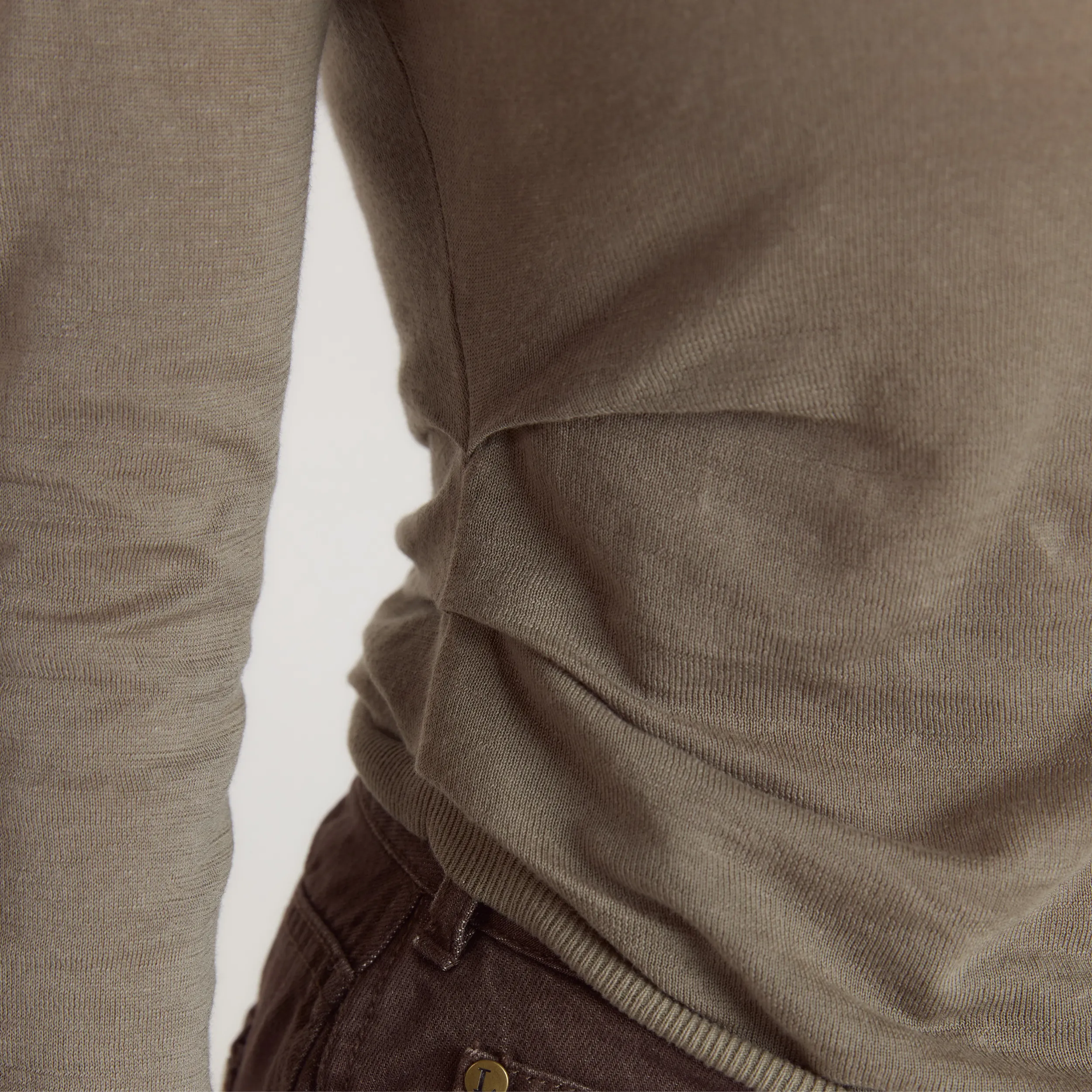 Asymmetric Fine Knit Top - Thyme sold by Lounge Underwear product image thumbnail 3