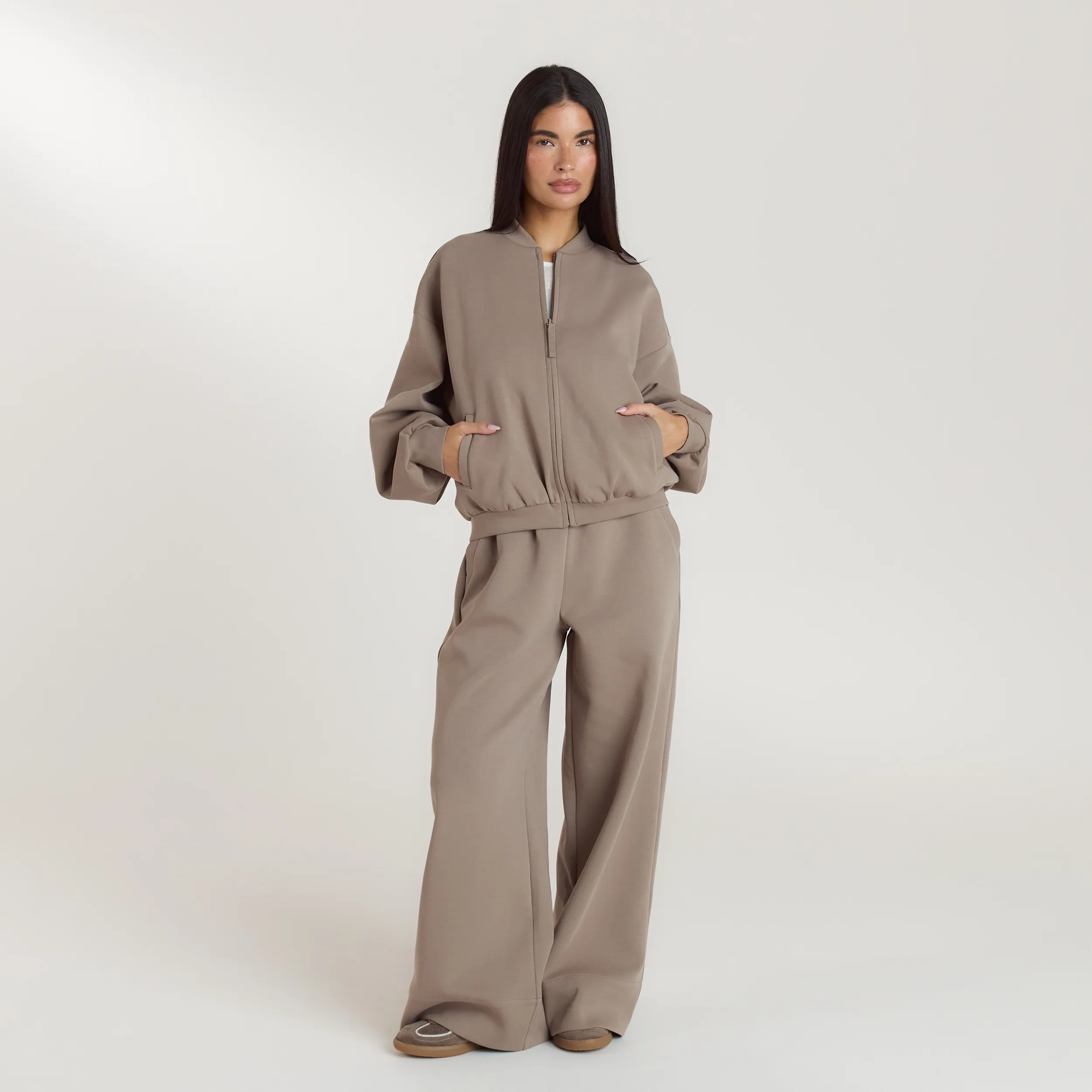 Neoprene Bomber Jacket - Taupe sold by Lounge Underwear product image thumbnail 5