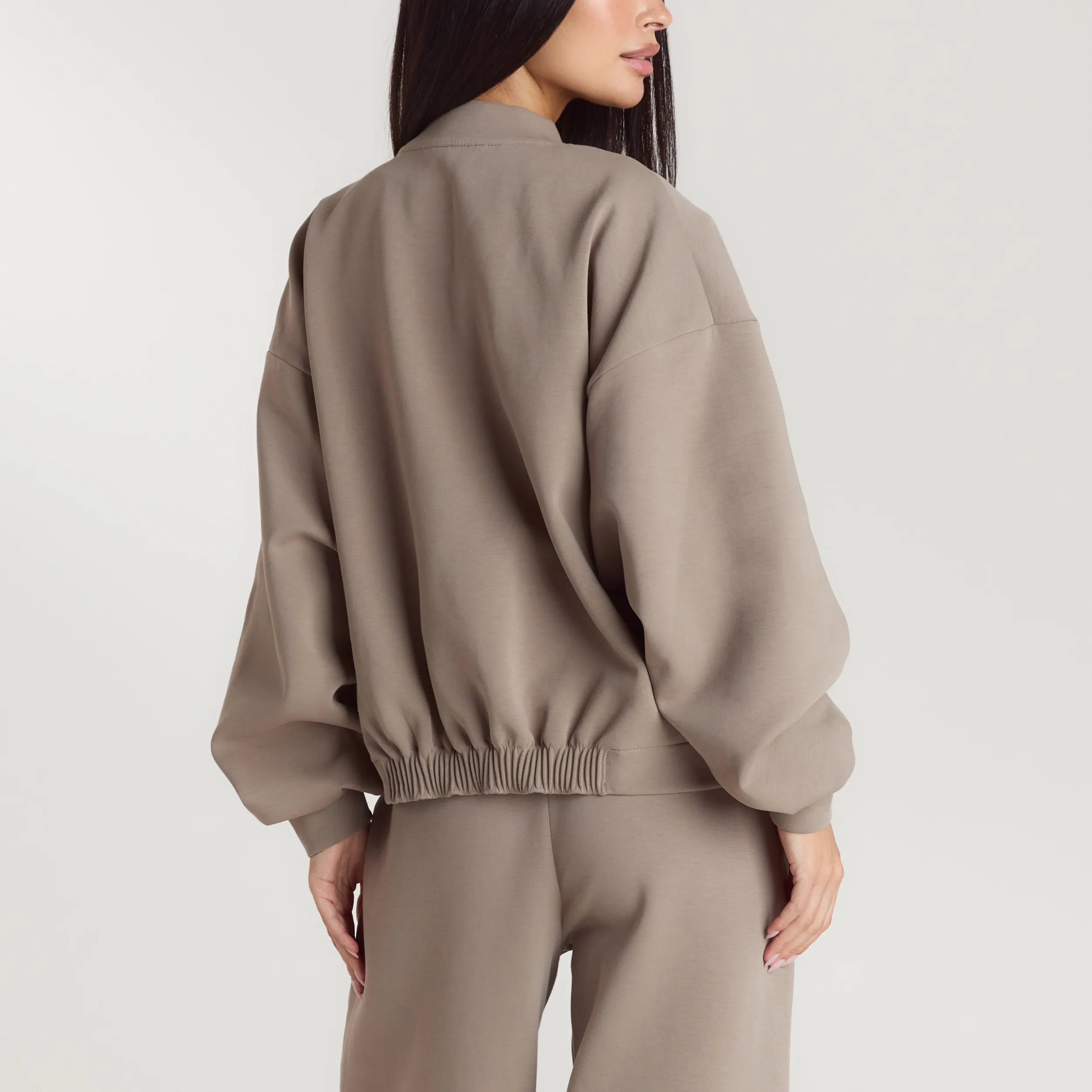 Neoprene Bomber Jacket - Taupe sold by Lounge Underwear product image thumbnail 3