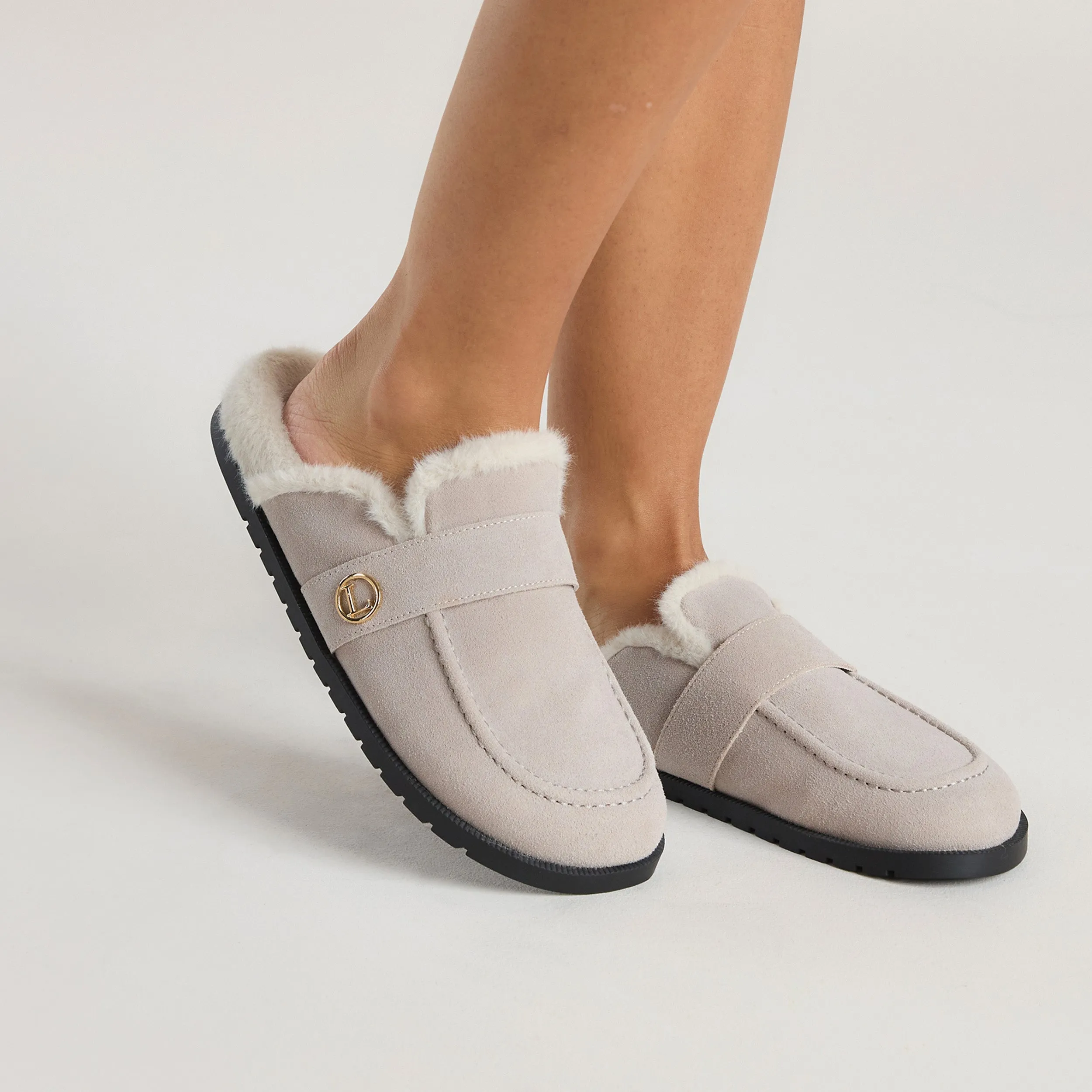 Amara Mules - Light Grey sold by Lounge Underwear