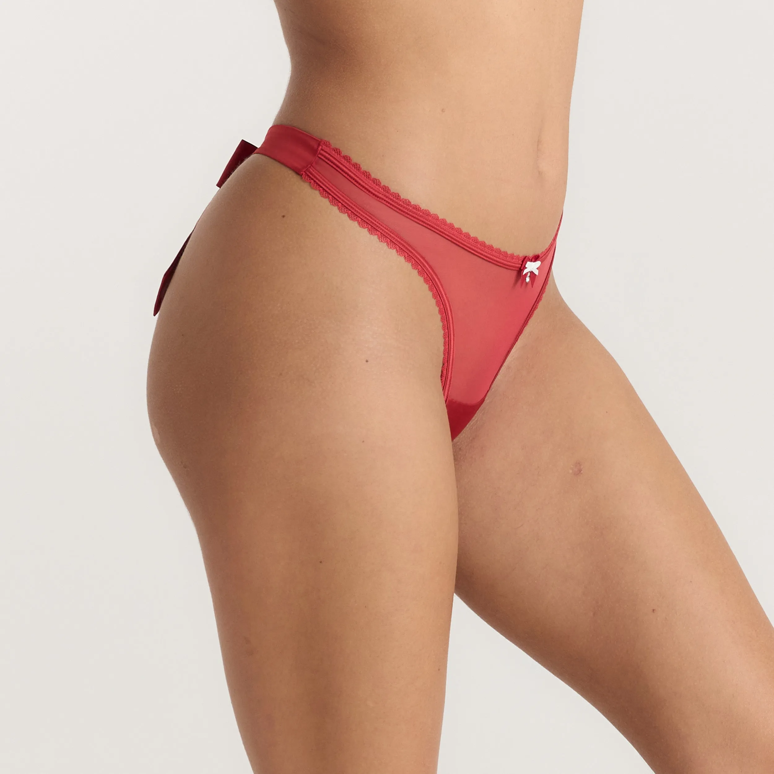 Satin Bow G-String - Red sold by Lounge Underwear product image thumbnail 3