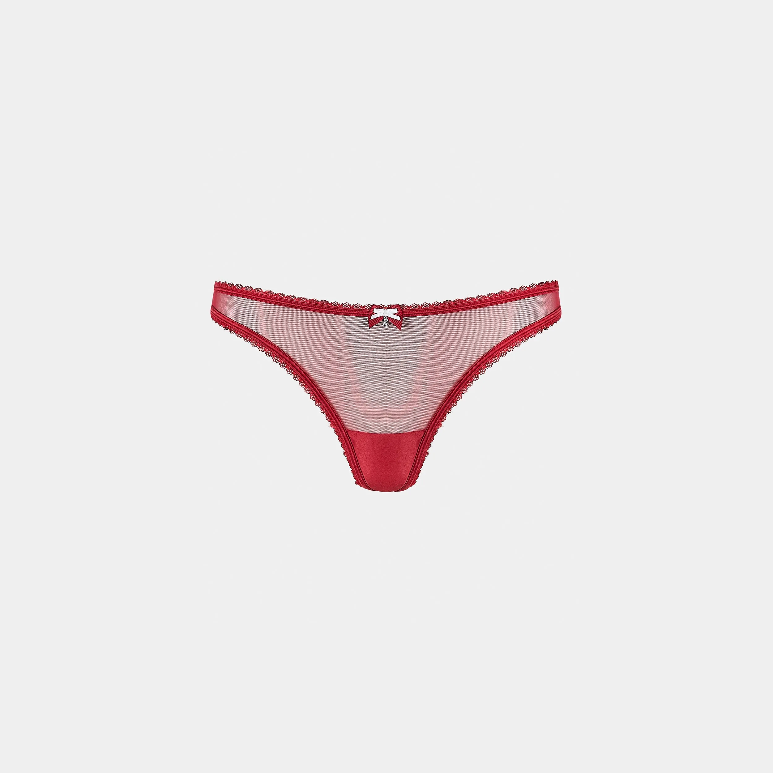Satin Bow G-String - Red sold by Lounge Underwear product image thumbnail 5