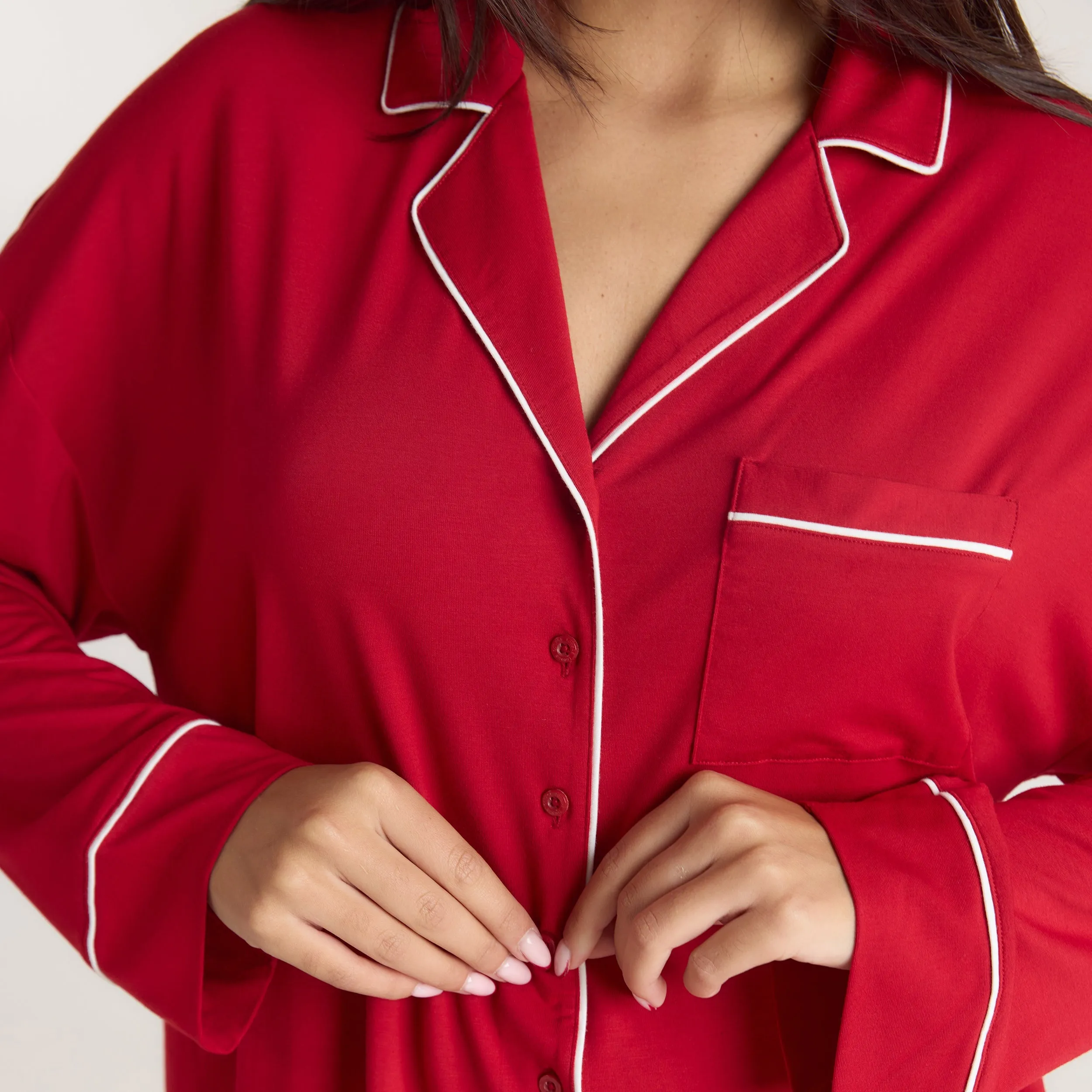 Alpine Dreams Pyjama Shirt - Red sold by Lounge Underwear product image thumbnail 4