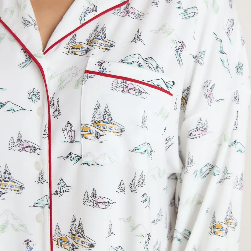 Alpine Dreams Pyjama Shirt - Ski Print sold by Lounge Underwear