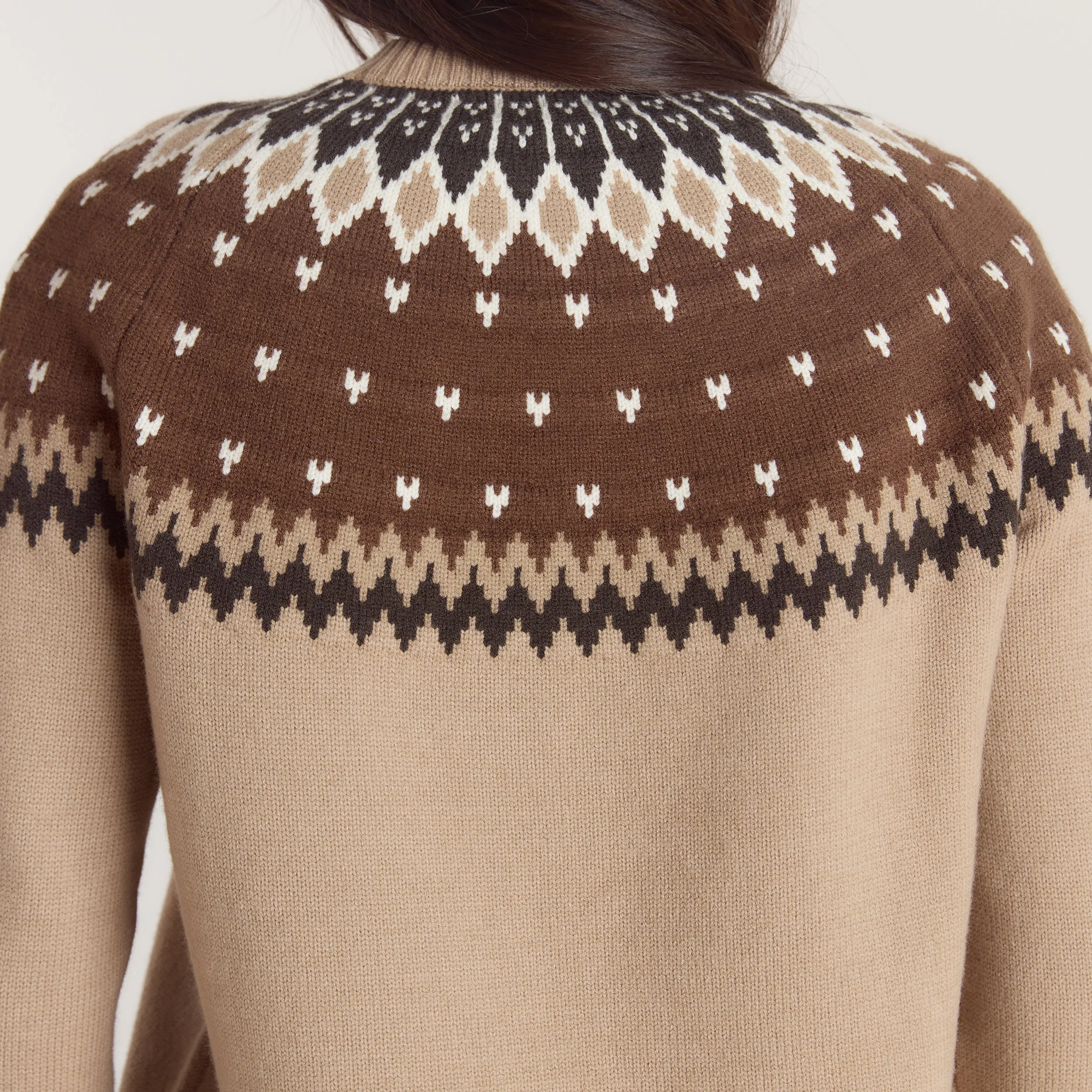 Fairisle Knitted Jumper - Brown/Cream sold by Lounge Underwear product image thumbnail 5