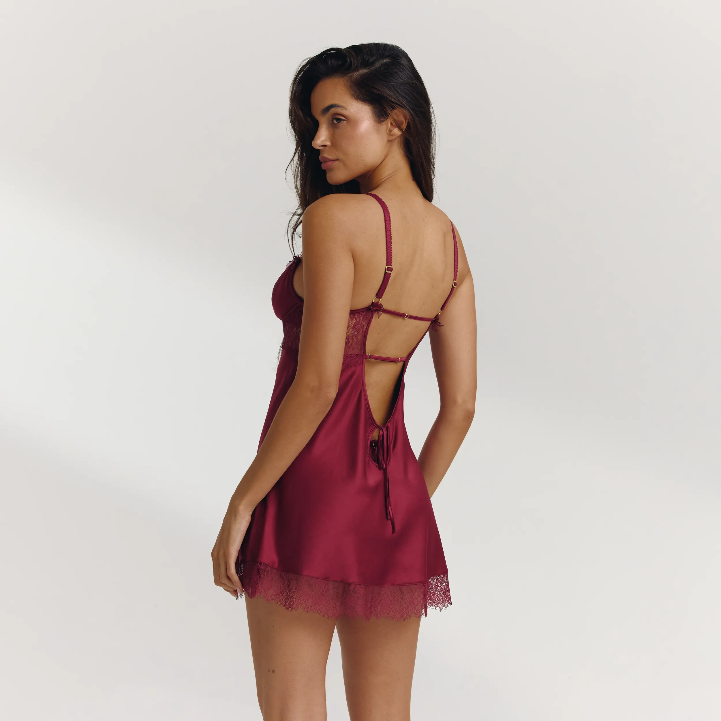 Adaline Slip Dress (Set) - Berry sold by Lounge Underwear product image thumbnail 5