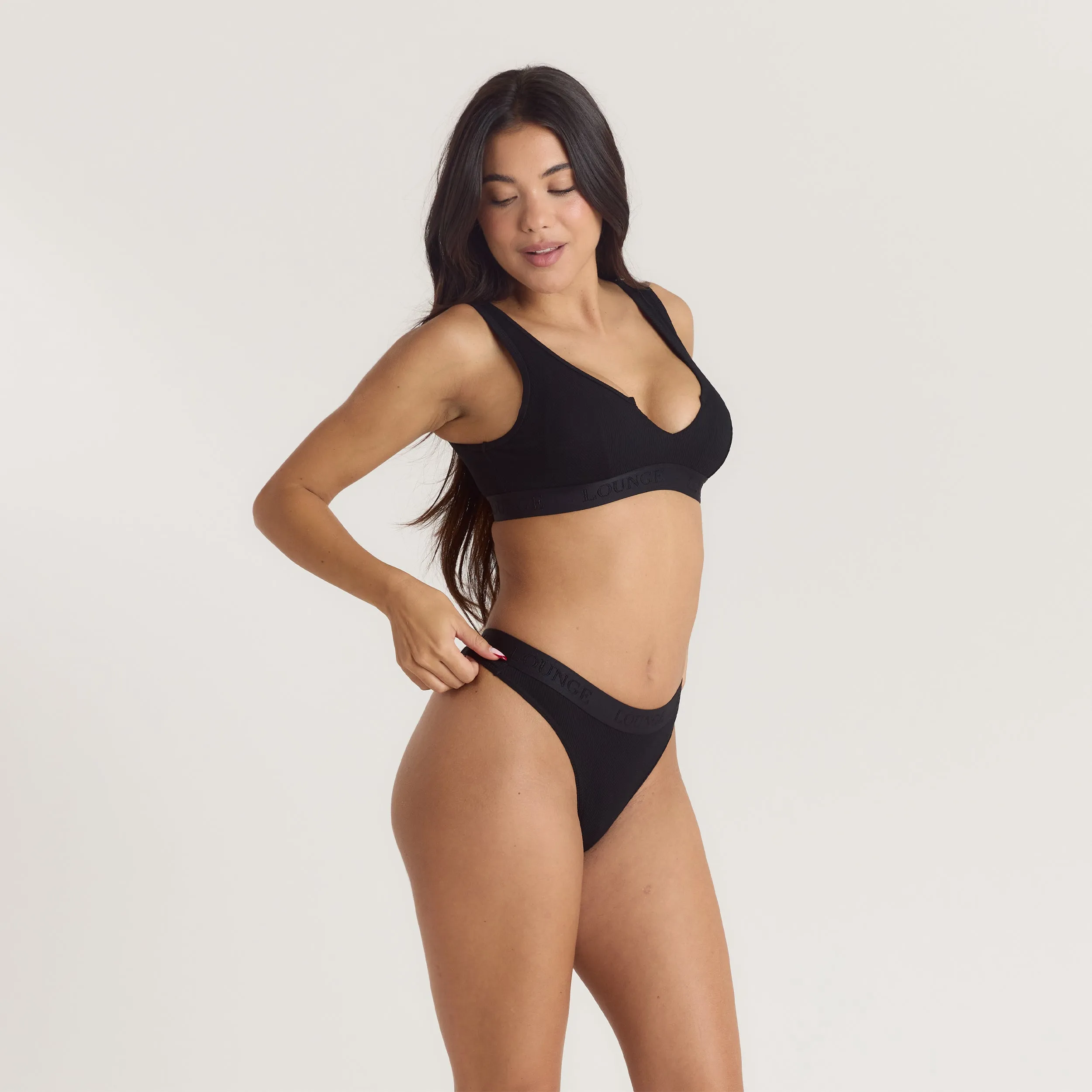 Soft Ribbed Push-Up Bralette - Black sold by Lounge Underwear product image thumbnail 5