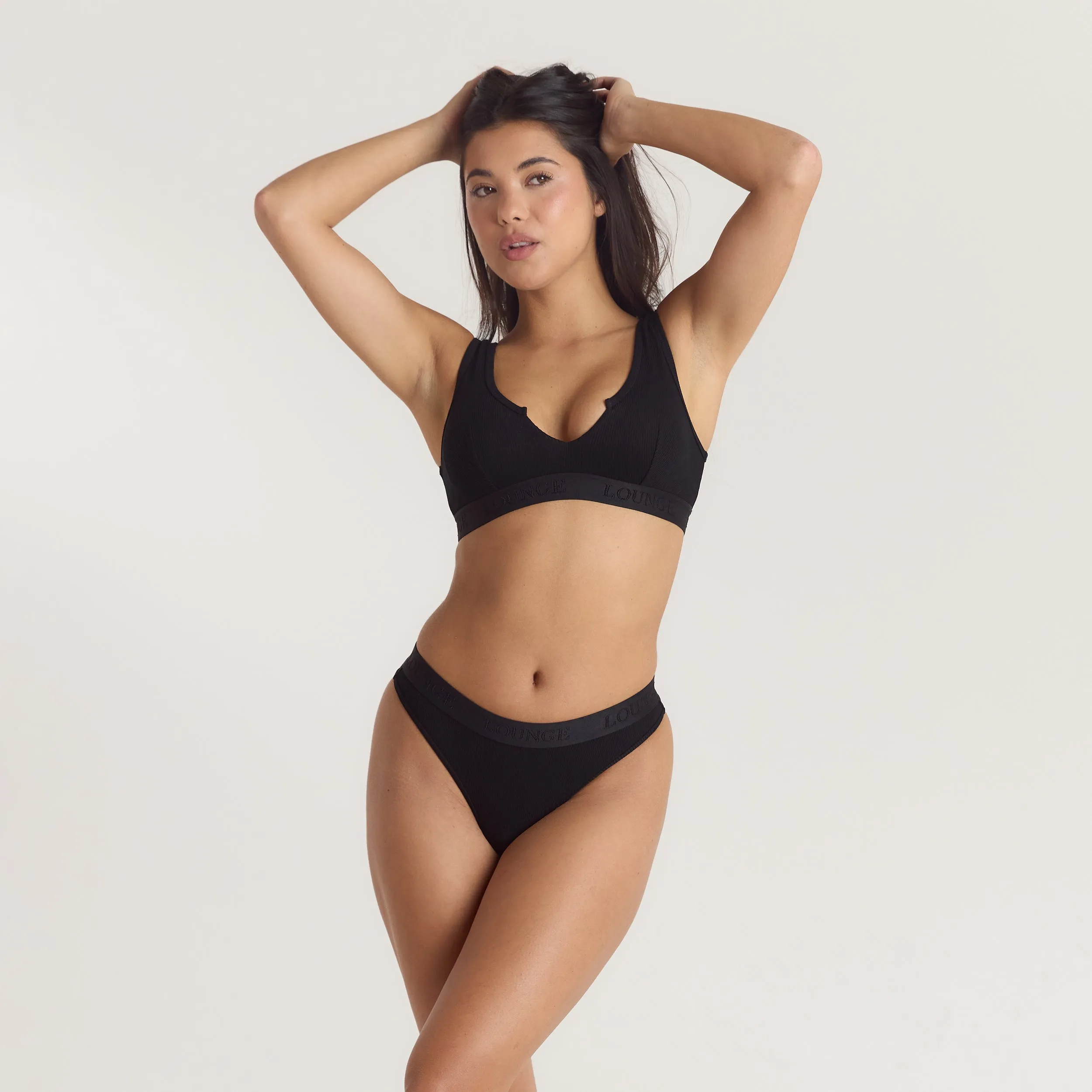 Soft Ribbed Push-Up Bralette - Black sold by Lounge Underwear product image thumbnail 2