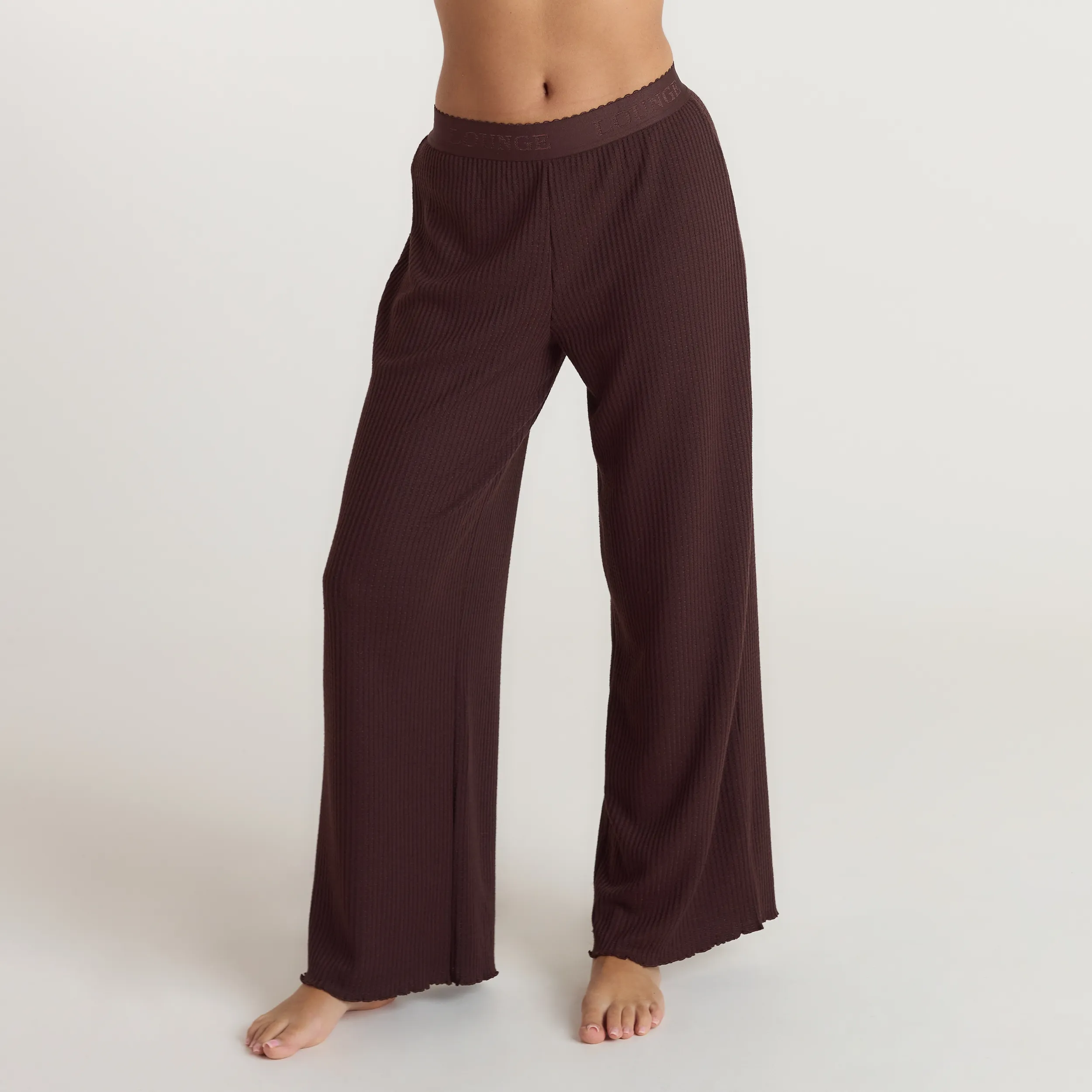Soft Waffle Pyjama Bottoms - Dark Chocolate sold by Lounge Underwear product image thumbnail 2
