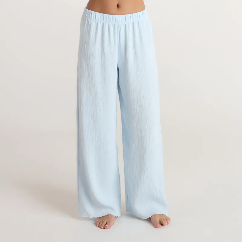 Crinkle Pyjama Bottoms - Blue sold by Lounge Underwear