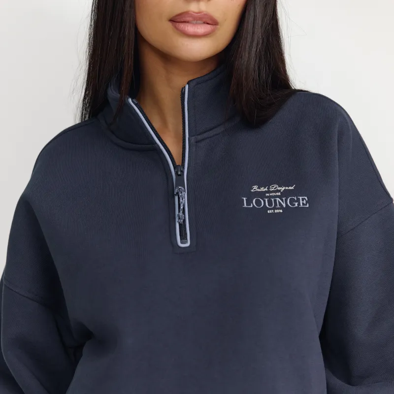 Quarter-Zip Jumper - Dark Blue made by Lounge Underwear