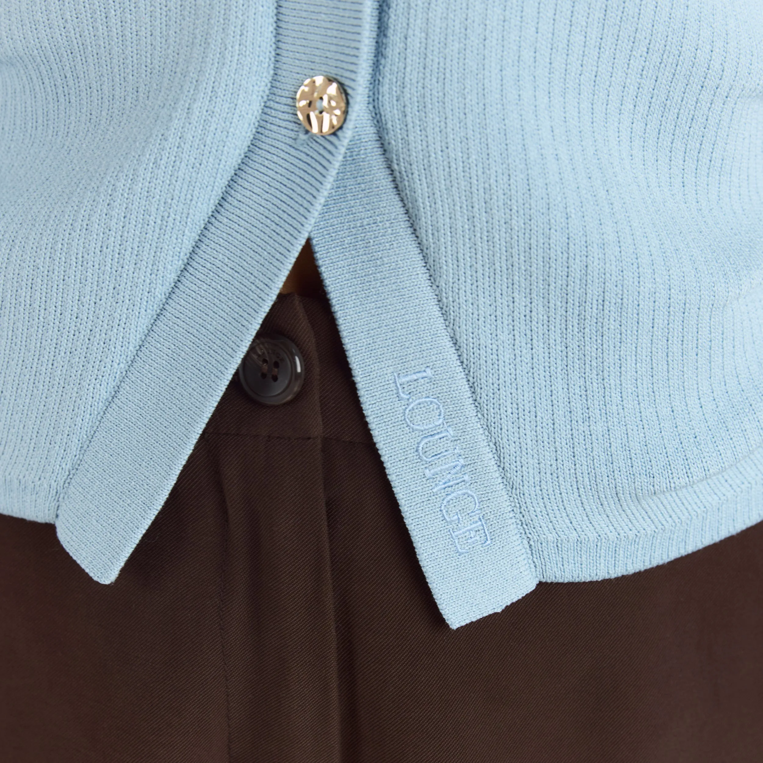 Ribbed Knitted Cardigan - Light Blue sold by Lounge Underwear product image thumbnail 4