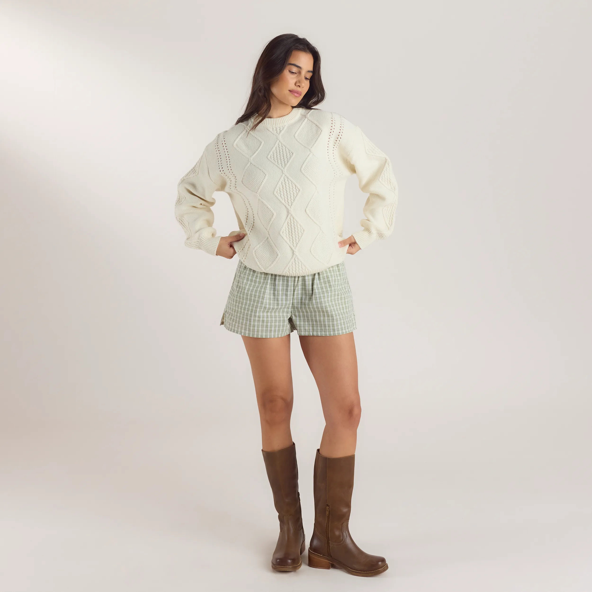 Cable-Knit Jumper - Cream sold by Lounge Underwear product image thumbnail 3