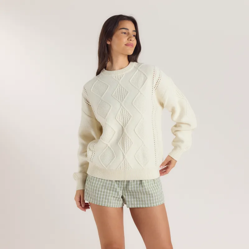 Cable-Knit Jumper - Cream sold by Lounge Underwear