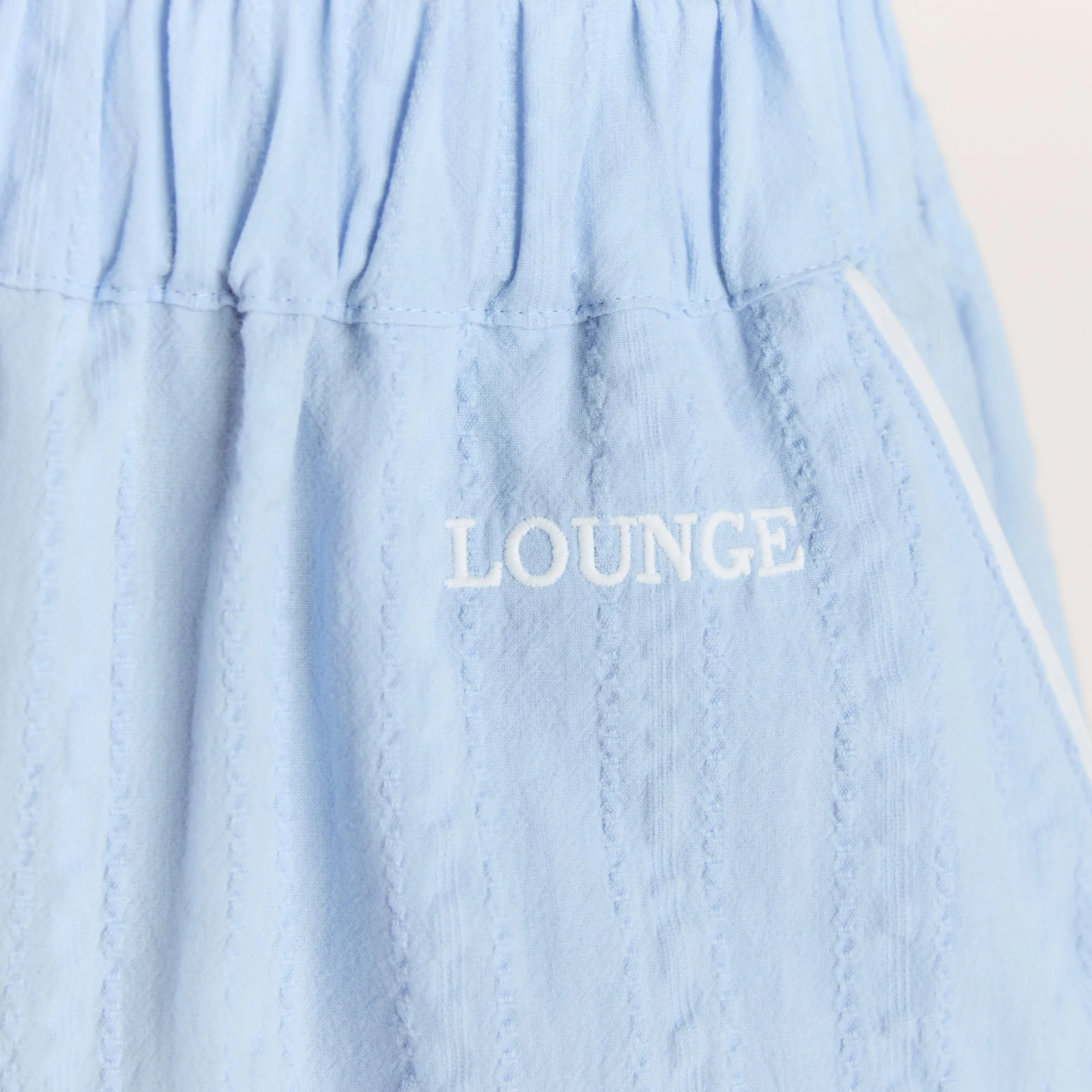 Textured Cotton Pyjama Bottoms - Blue sold by Lounge Underwear product image thumbnail 4