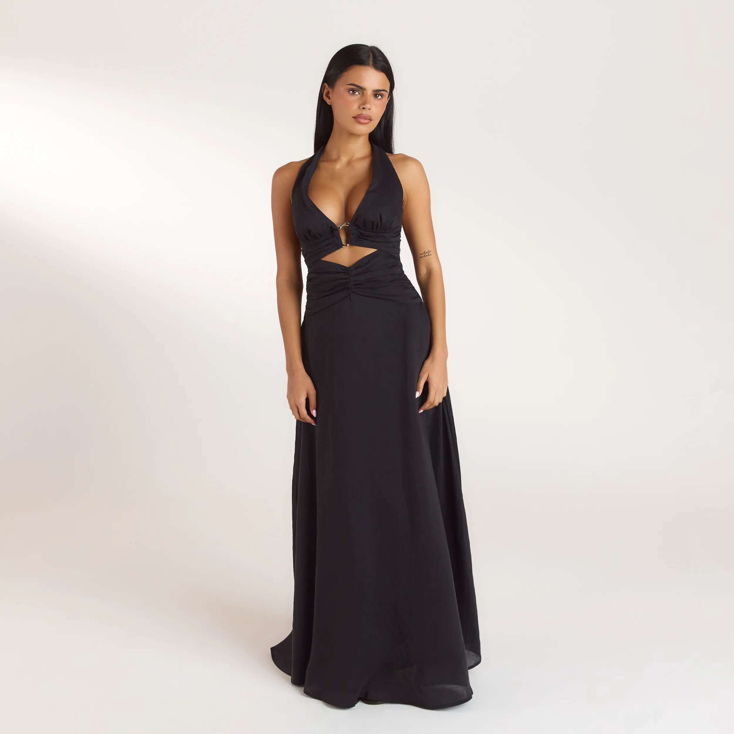 Ruched Tencel Maxi Dress - Black sold by Lounge Underwear product image thumbnail 5