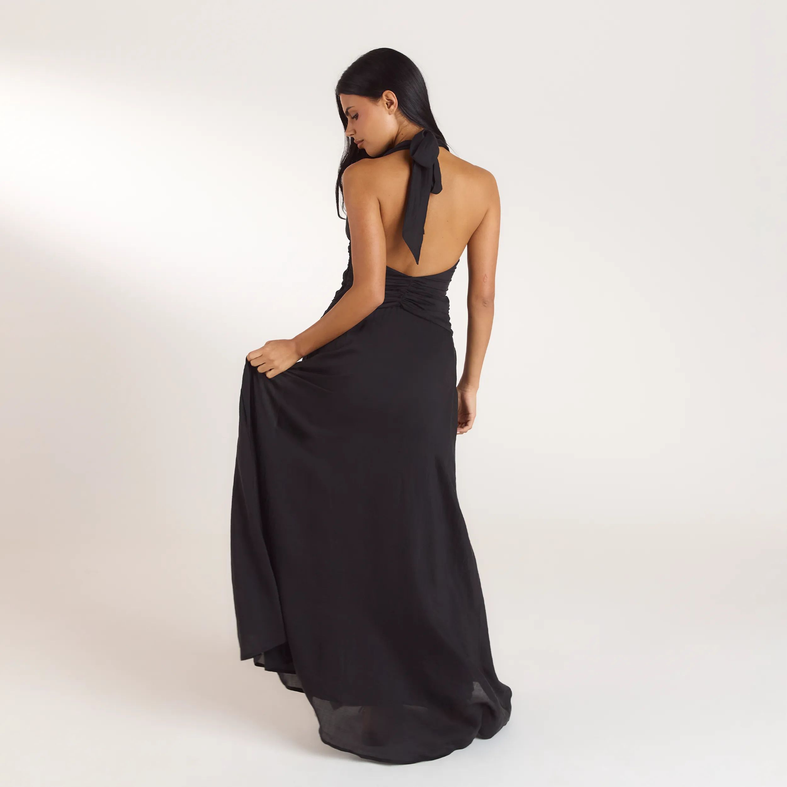 Ruched Tencel Maxi Dress - Black sold by Lounge Underwear product image thumbnail 2