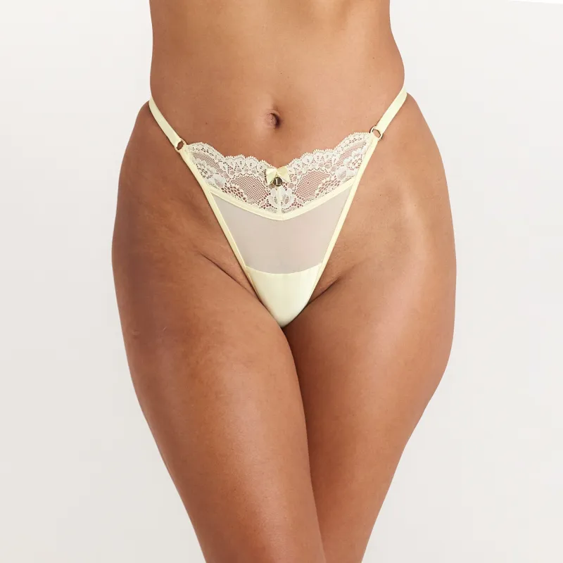 Brianna G-String - Lemon Sorbet made by Lounge Underwear