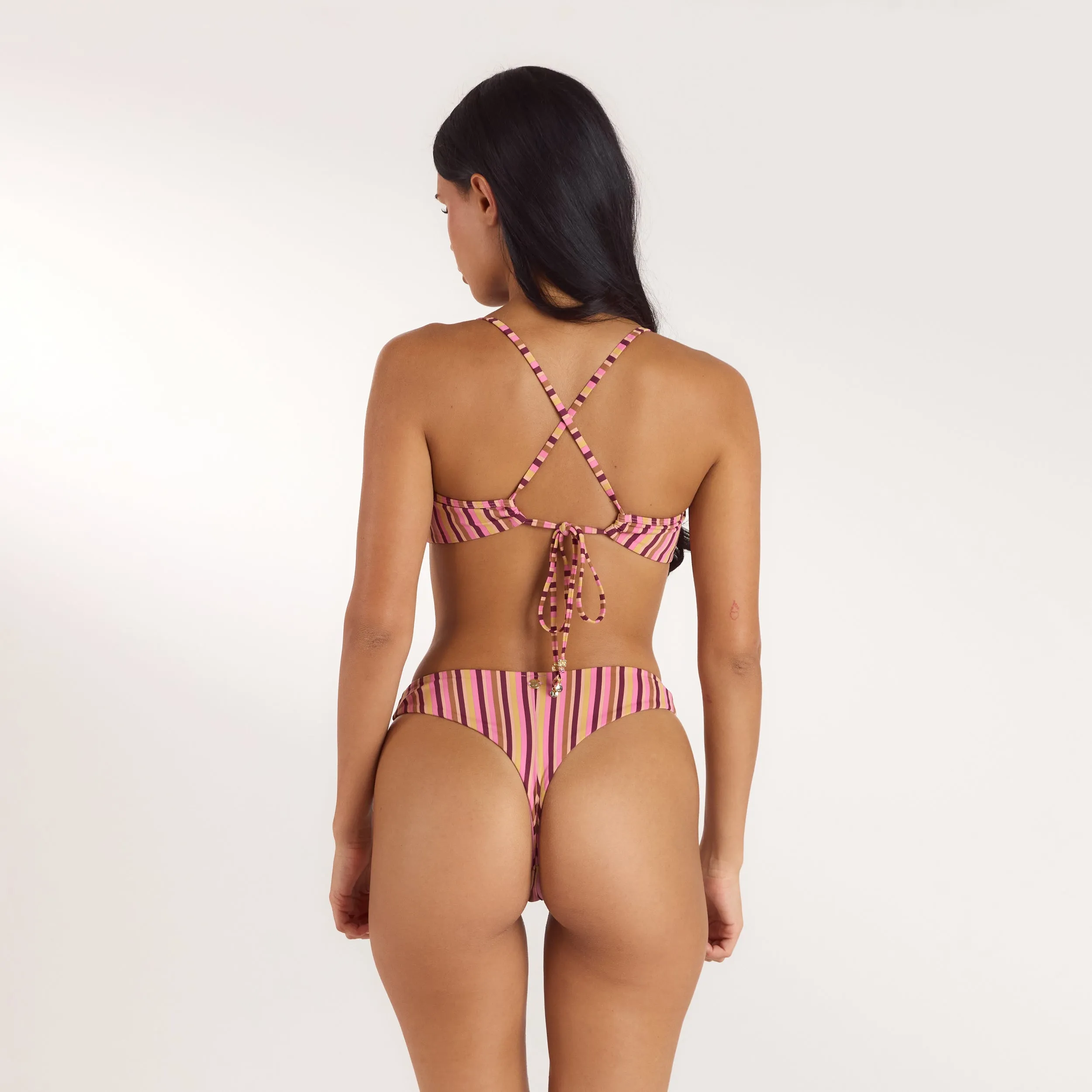 Sunstripe Wired Bikini Top - Retro Stripe sold by Lounge Underwear product image thumbnail 3