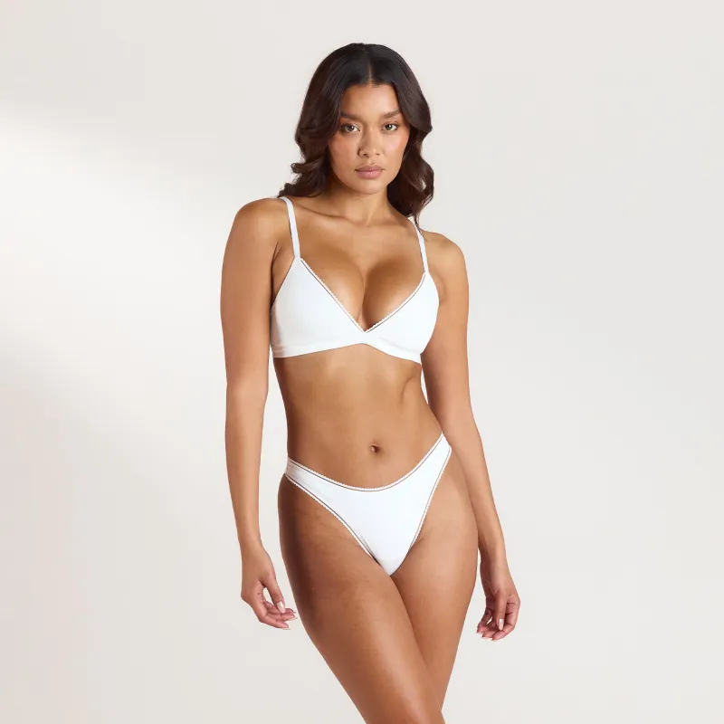 Comfort Triangle Bralette - White made by Lounge Underwear