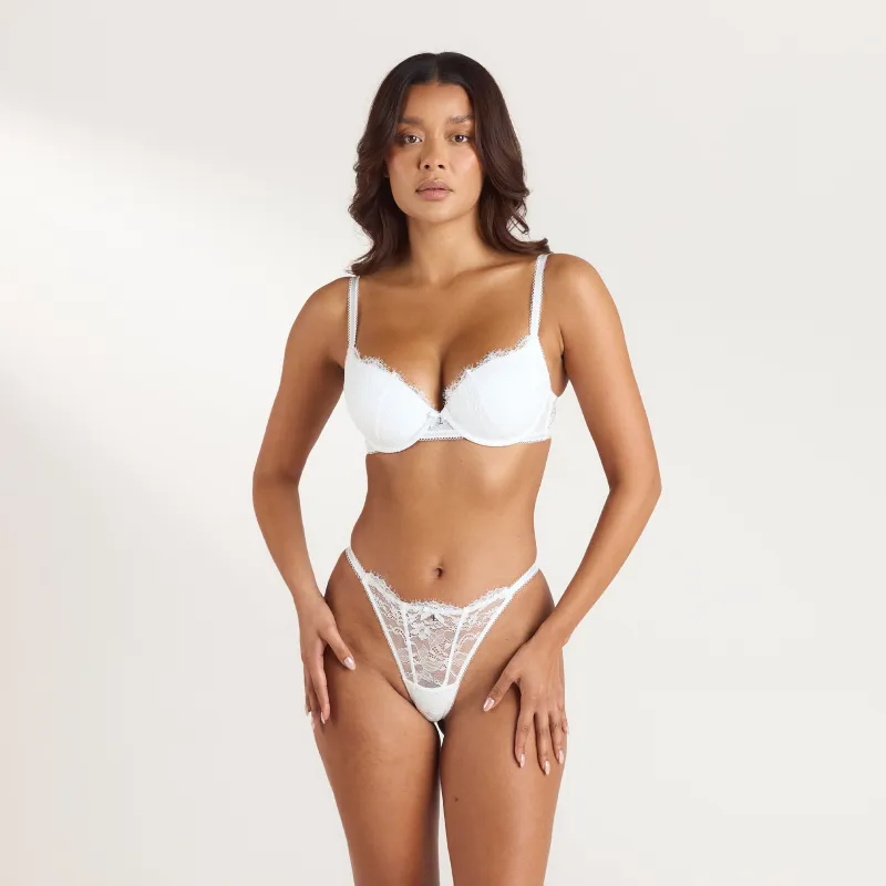 Lace T-Shirt Bra - White made by Lounge Underwear