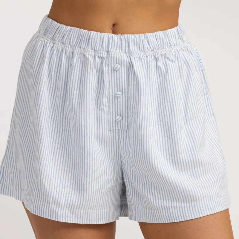 Woven Stripe Pyjama Shorts - Blue Stripe made by Lounge Underwear